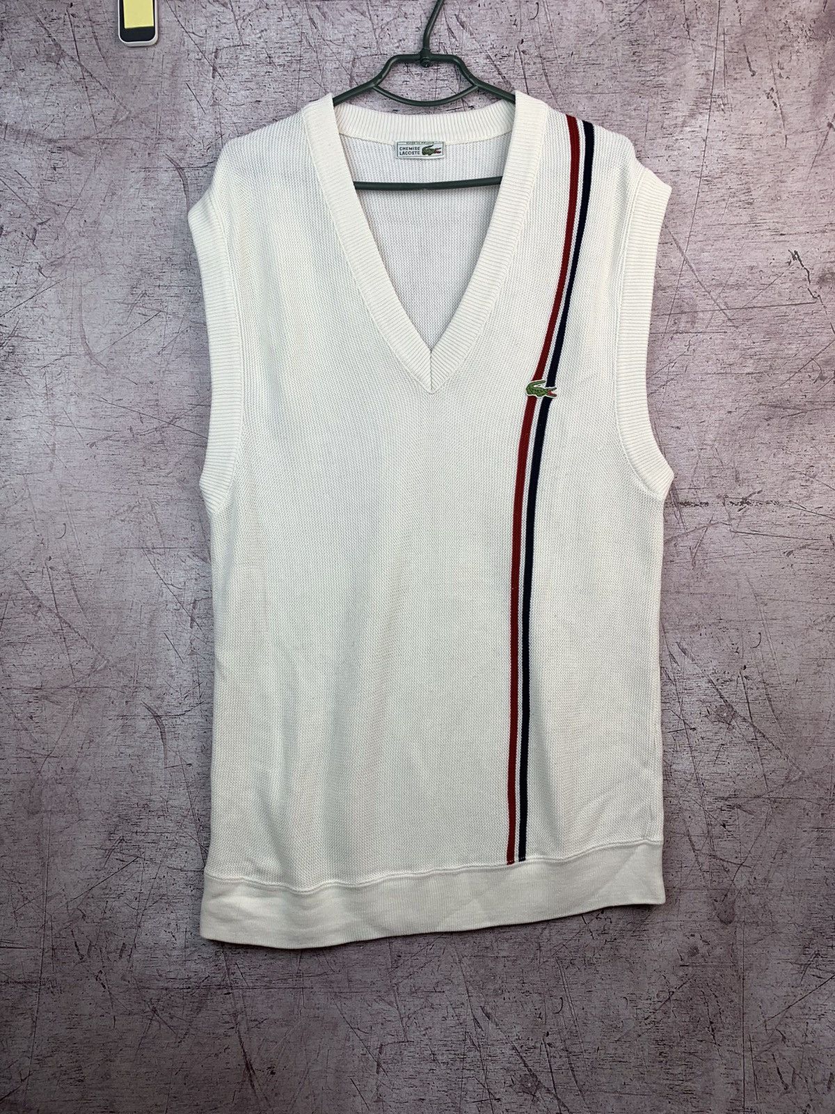 Lacoste × Vintage Vintage Lacoste V-neck Tennis Vest Knitted Size US M / EU 48-50 / 2 - 1 Thumbnail