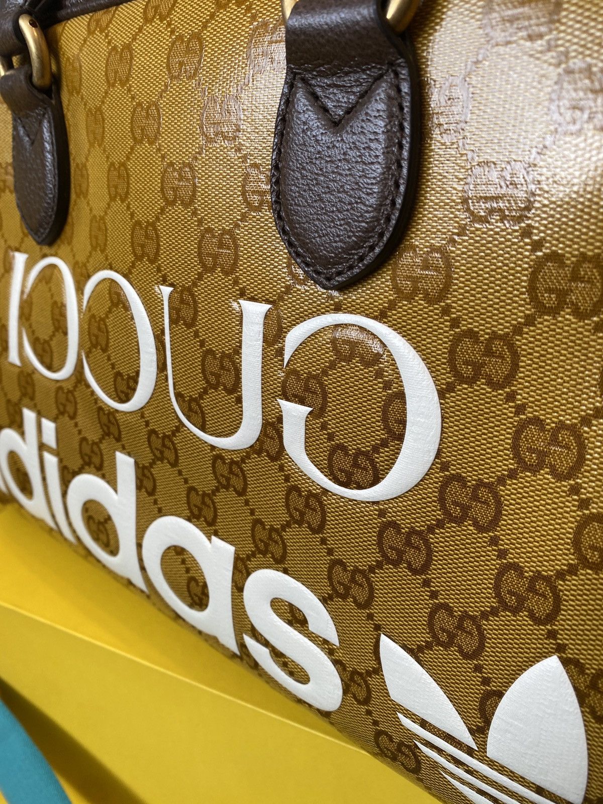 Gucci x Adidas Medium Duffle Bag Beige/Brown