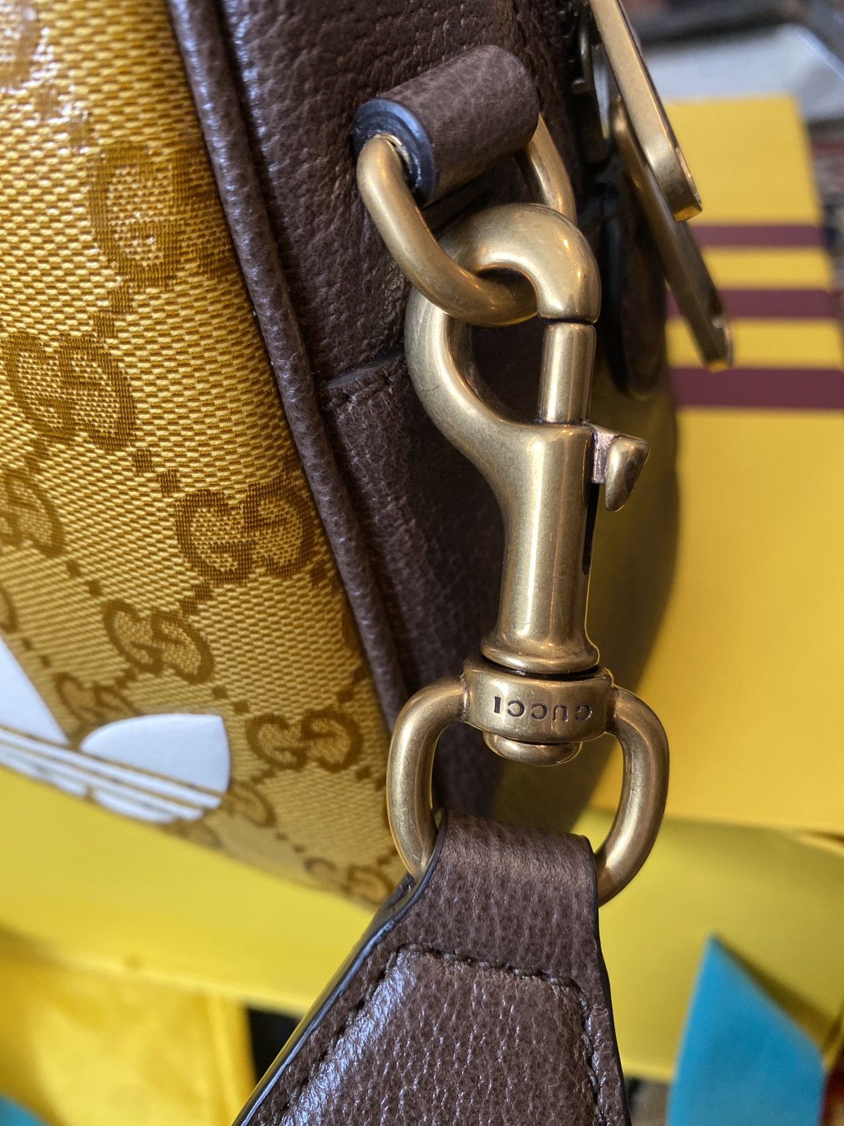 Gucci x Adidas Medium Duffle Bag Beige/Brown