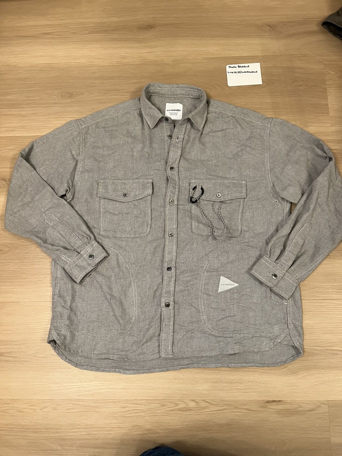 image of And Wander Thermocell Shacket in Grey, Men's (Size Large)