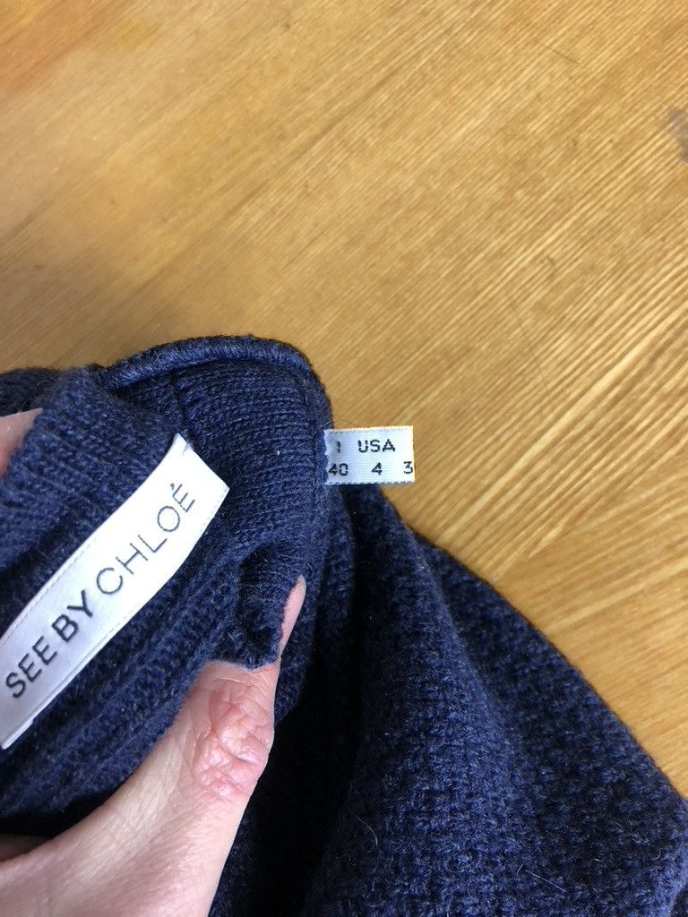 See by Chloe See by Chloe Blue Wool Pullover Sweater With Pocket Size S / US 4 / IT 40 - 9 Thumbnail