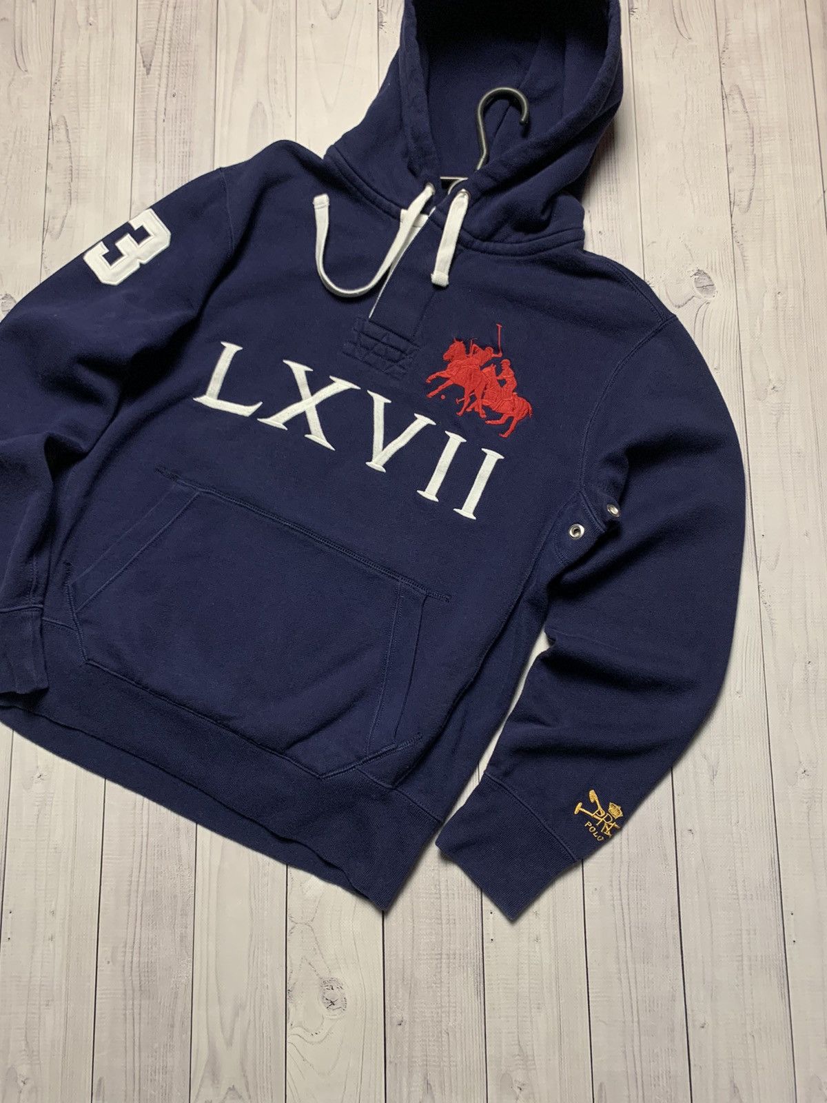 Polo Ralph Lauren × Vintage Vintage polo Ralph Lauren 3 big logo hoodie size M Size US M / EU 48-50 / 2 - 2 Thumbnail