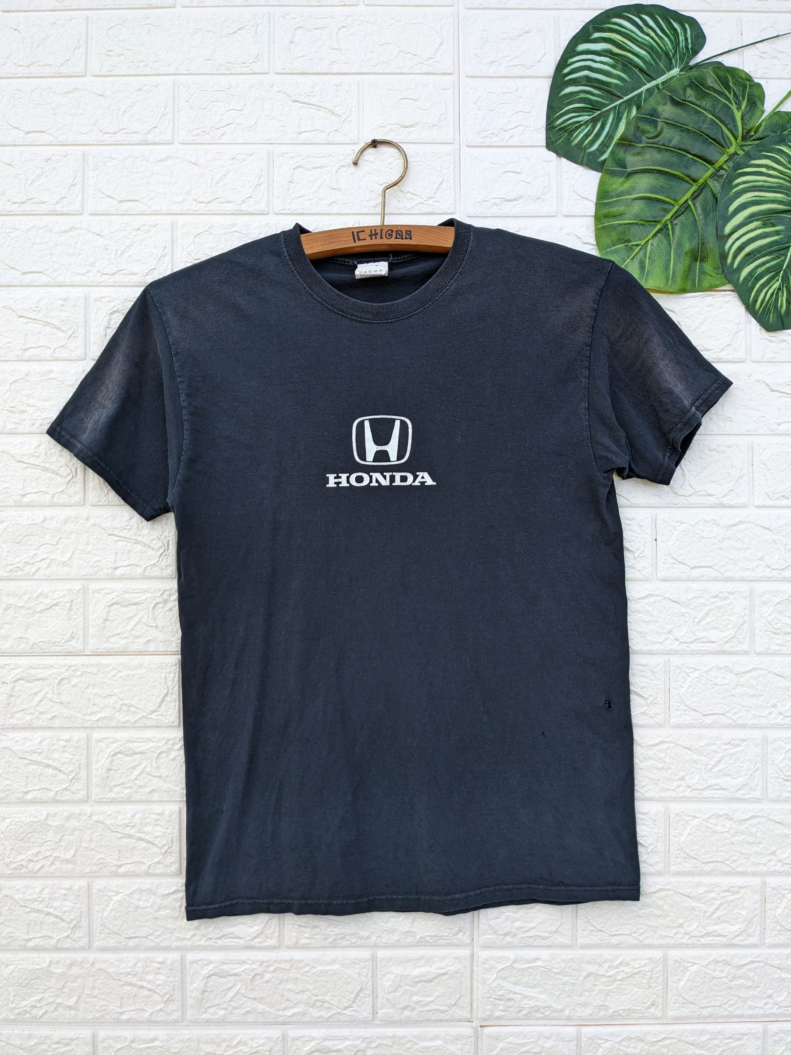 image of Vintage Honda Racing Logo T-Shirt in Faded Black, Men's (Size Medium)