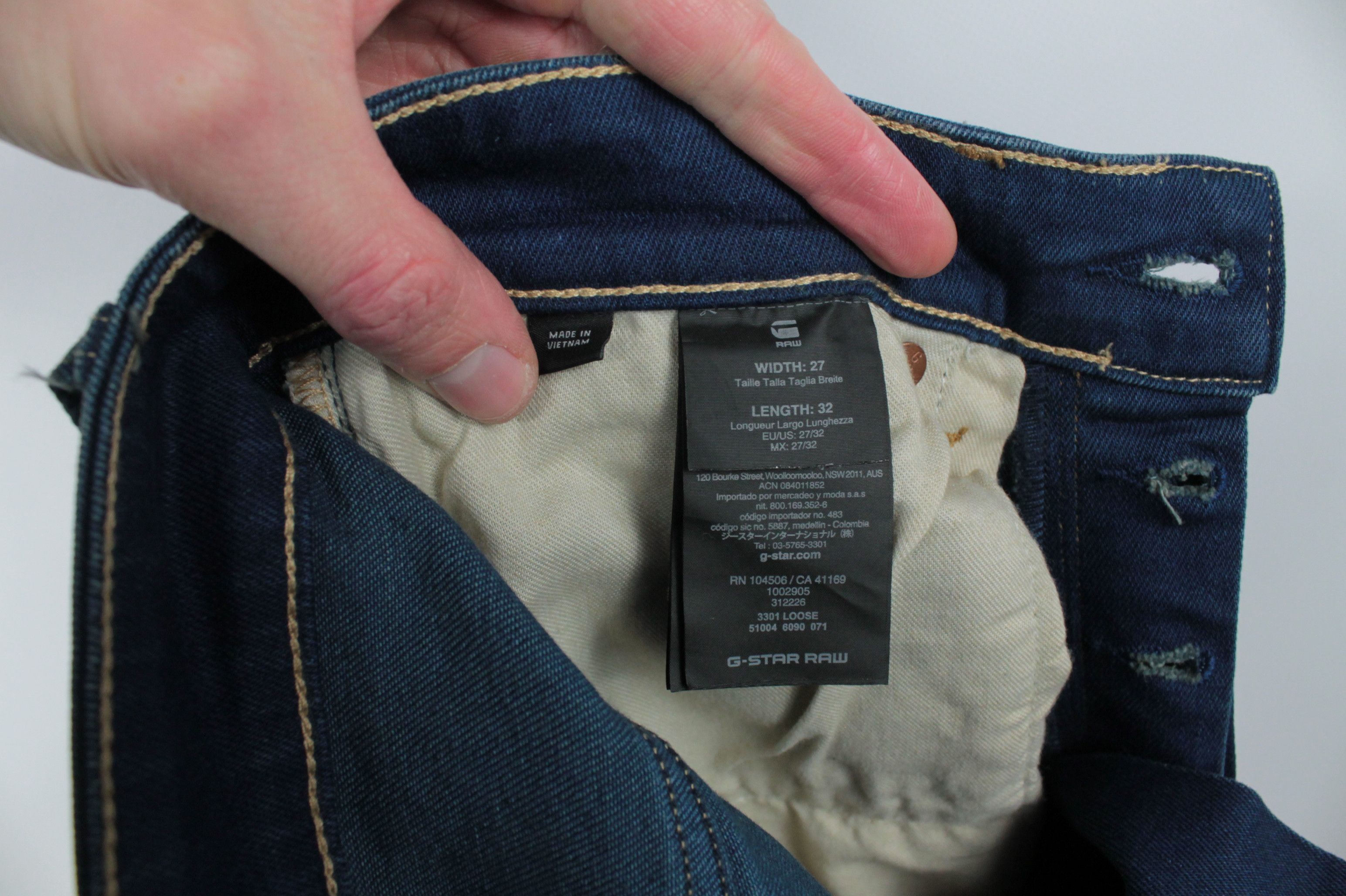 G-Star G-Star Raw 3301 Loose Fit Blue Denim Jeans Size US 27 - 11 Thumbnail