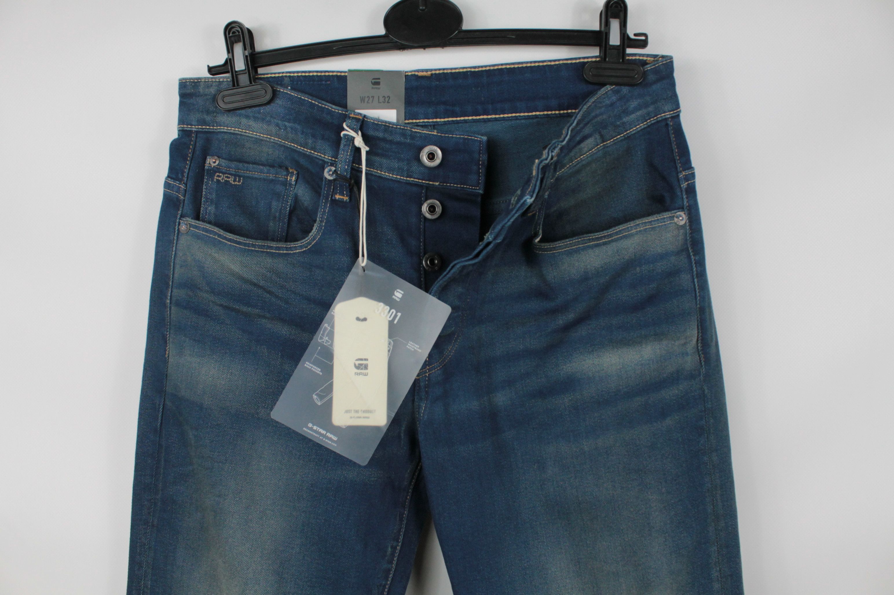 G-Star G-Star Raw 3301 Loose Fit Blue Denim Jeans Size US 27 - 5 Thumbnail