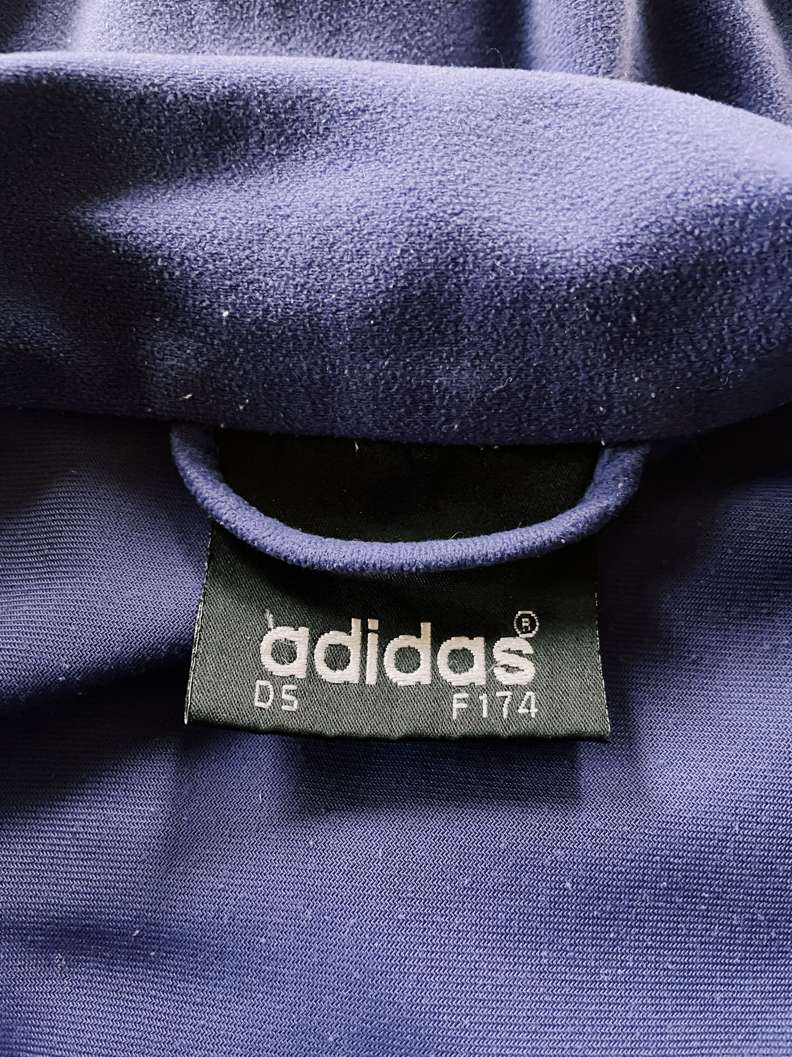 Adidas × Vintage Vintage 80s Adidas Peach Skin Track Jacket Blue Purple Size US M / EU 48-50 / 2 - 8 Thumbnail