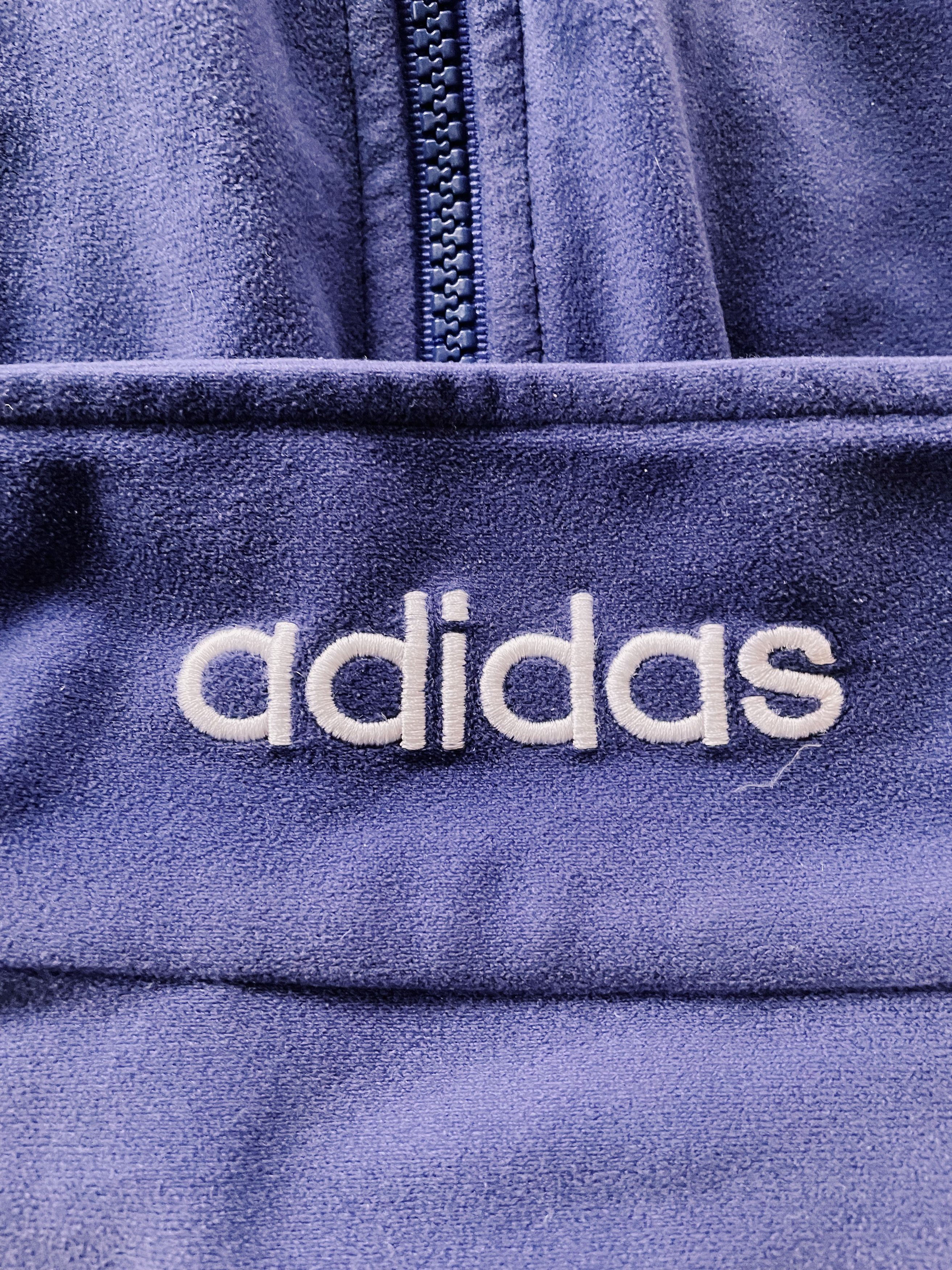 Adidas × Vintage Vintage 80s Adidas Peach Skin Track Jacket Blue Purple Size US M / EU 48-50 / 2 - 5 Thumbnail