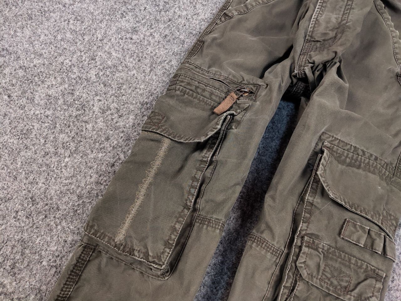 Japanese Brand Vintage Cargo Pants Travis Scott Japan Zip Pocket Olive Size US 33 - 11 Thumbnail