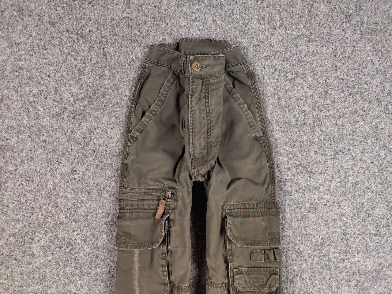 Japanese Brand Vintage Cargo Pants Travis Scott Japan Zip Pocket Olive Size US 33 - 7 Thumbnail