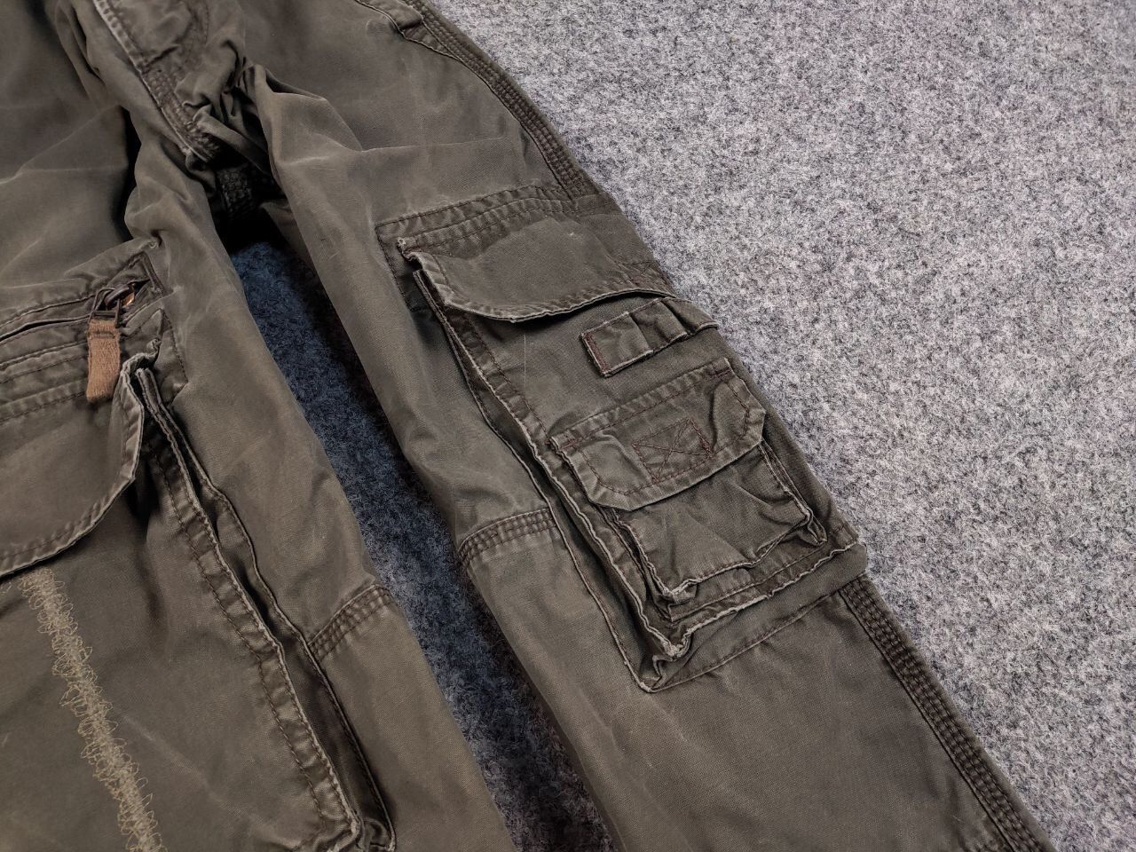 Japanese Brand Vintage Cargo Pants Travis Scott Japan Zip Pocket Olive Size US 33 - 10 Thumbnail