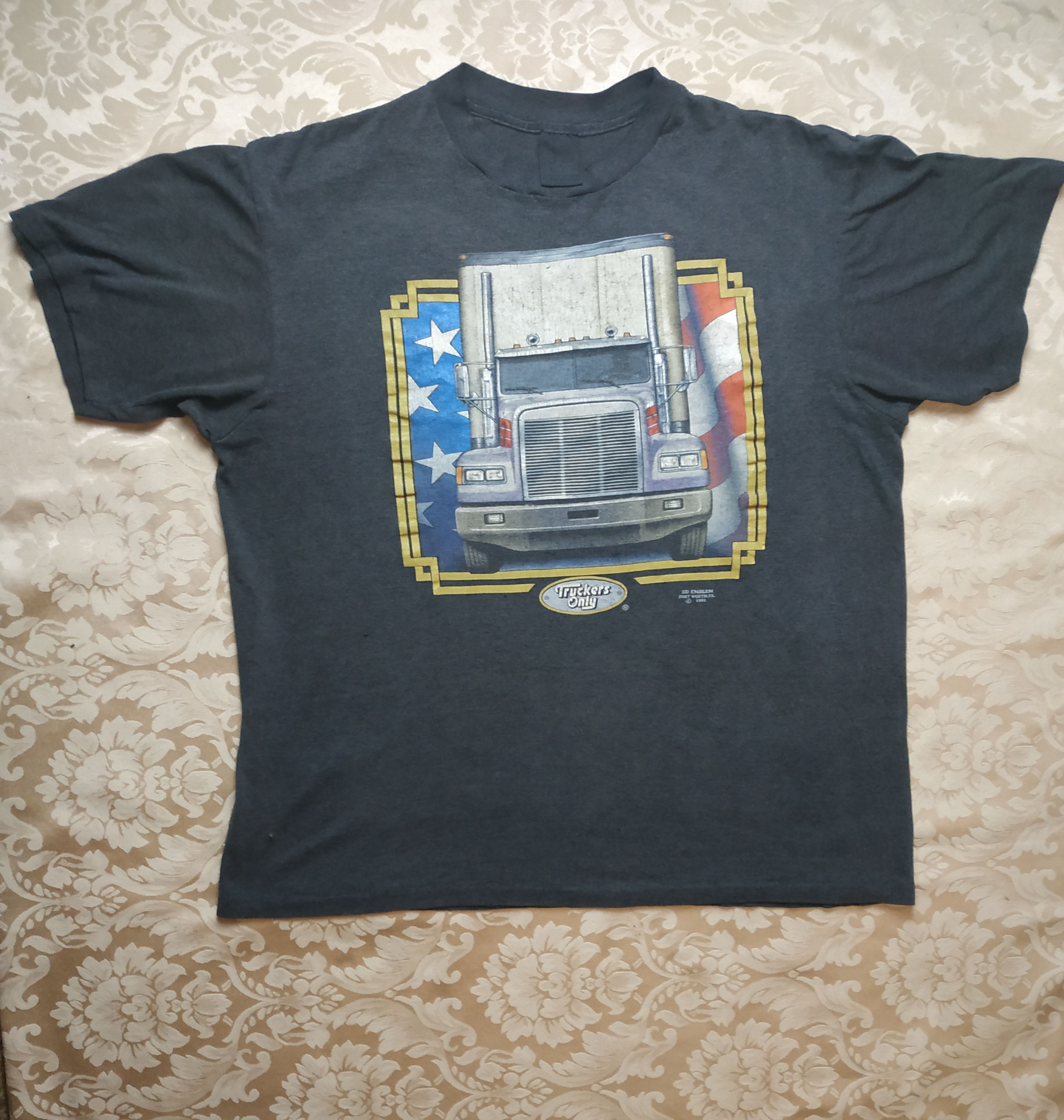 Harley Davidson 3D Emblem 1991 Truckers Only Harley Davidson vintage t-shirt Size US XL / EU 56 / 4 - 1 Thumbnail