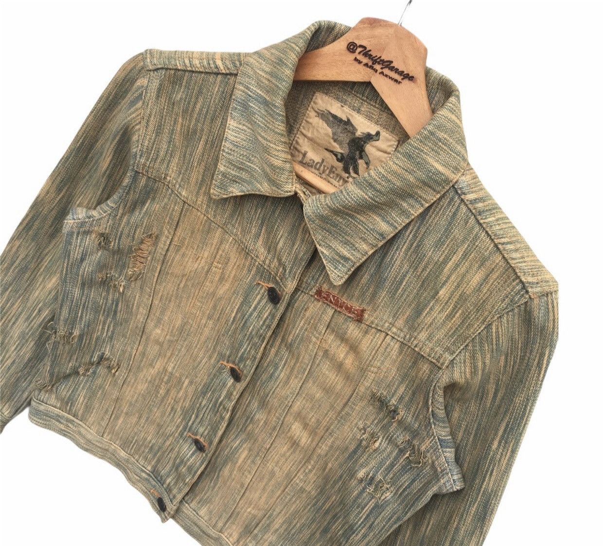 Enyce Vtg Distressed Lady Enyce Hickory Acid Wash Denim Jacket Size US S / EU 44-46 / 1 - 3 Thumbnail