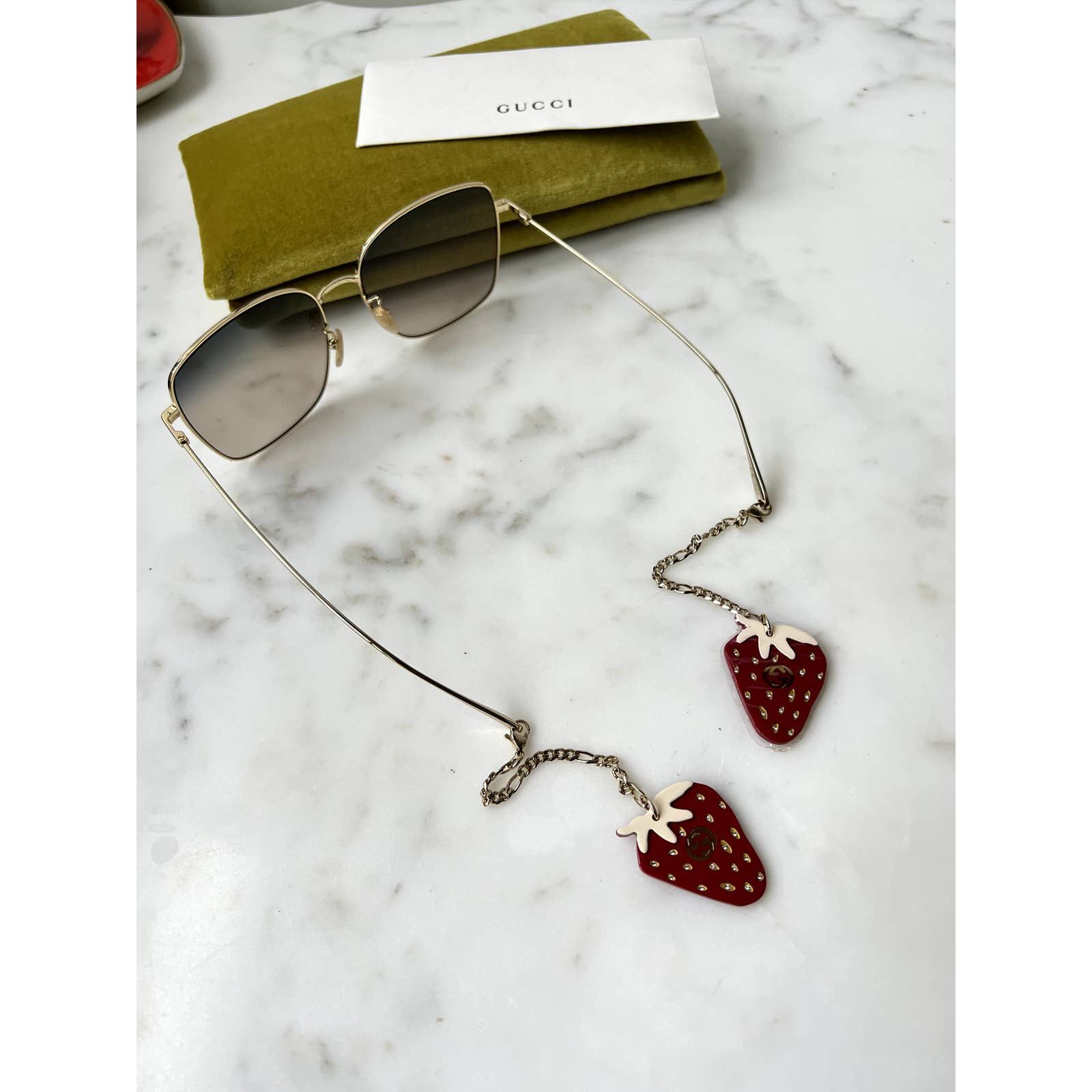 Gucci NEW Gucci GG1030S Strawberry Earring Sunglasses. | Grailed