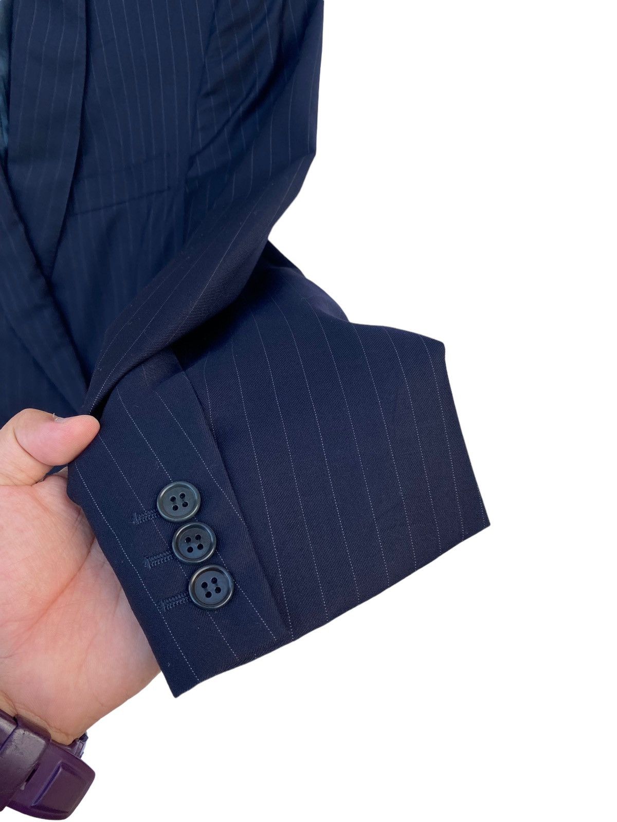 Versace Vintage Gianni Versace Pinstripe Double Breast Blazer Jacket Size 44R - 7 Thumbnail