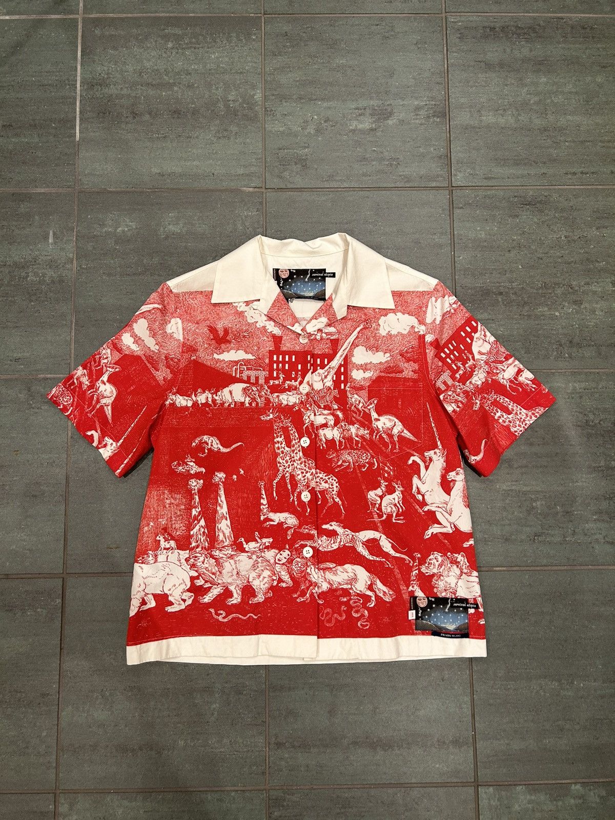 Prada Christophe Chemin 2015 Survival Utopia Red Shirt | Grailed