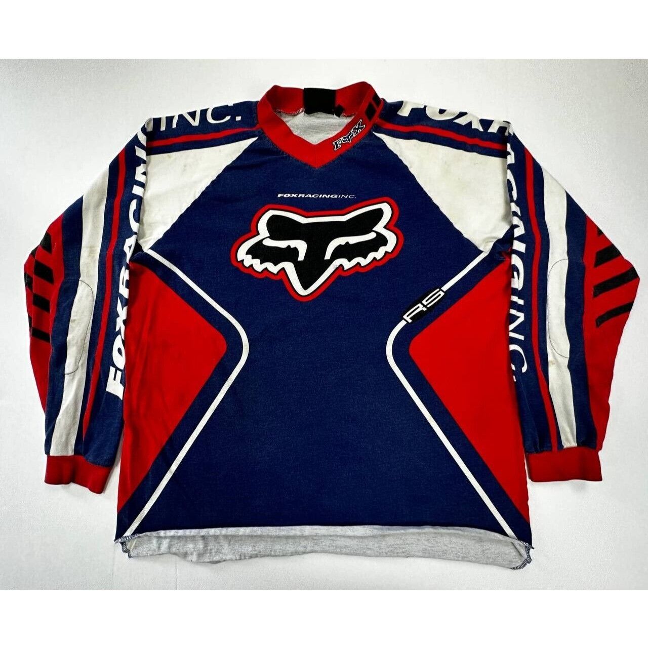 Vintage Fox Motocross Dirt Bike Racing Long Sleeve Jersey L