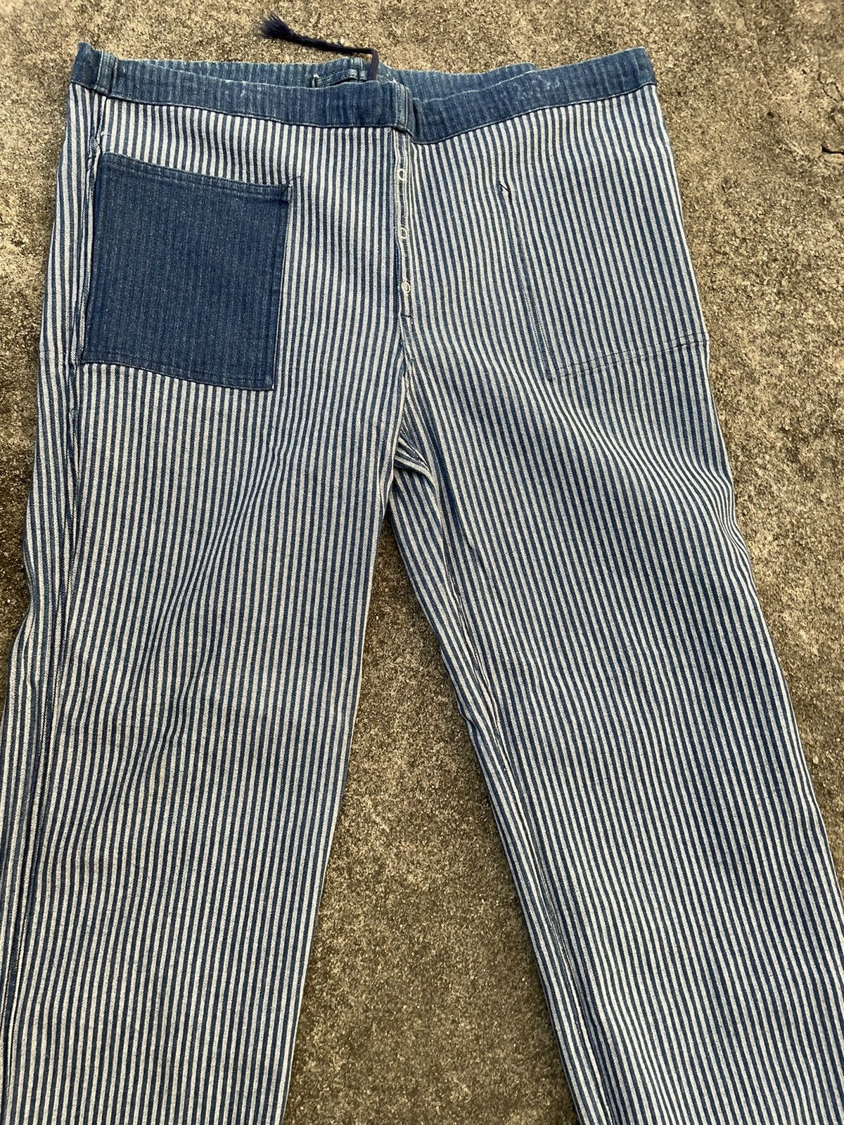 Indigo × Vintage Vintage Baggy Indigo Drawstring Stretchable Reversible Pants Size US 42 / EU 58 - 19 Thumbnail