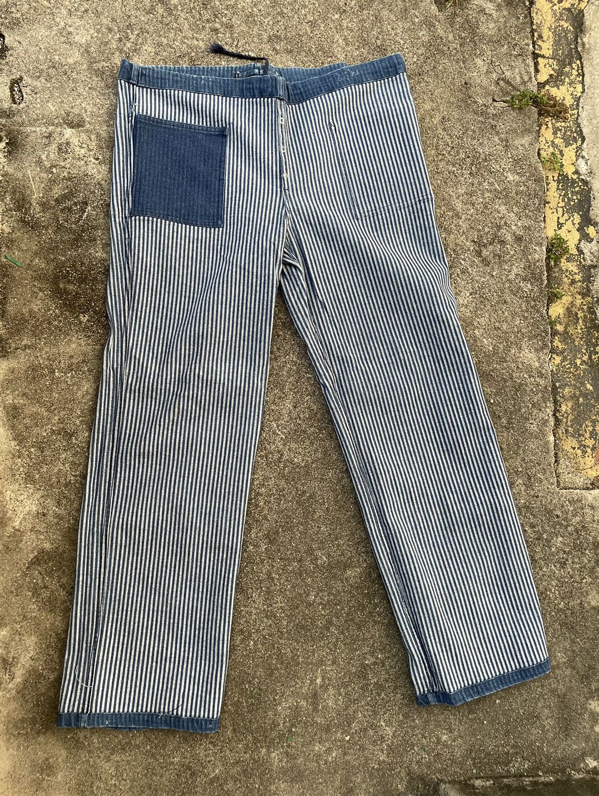 Indigo × Vintage Vintage Baggy Indigo Drawstring Stretchable Reversible Pants Size US 42 / EU 58 - 18 Thumbnail