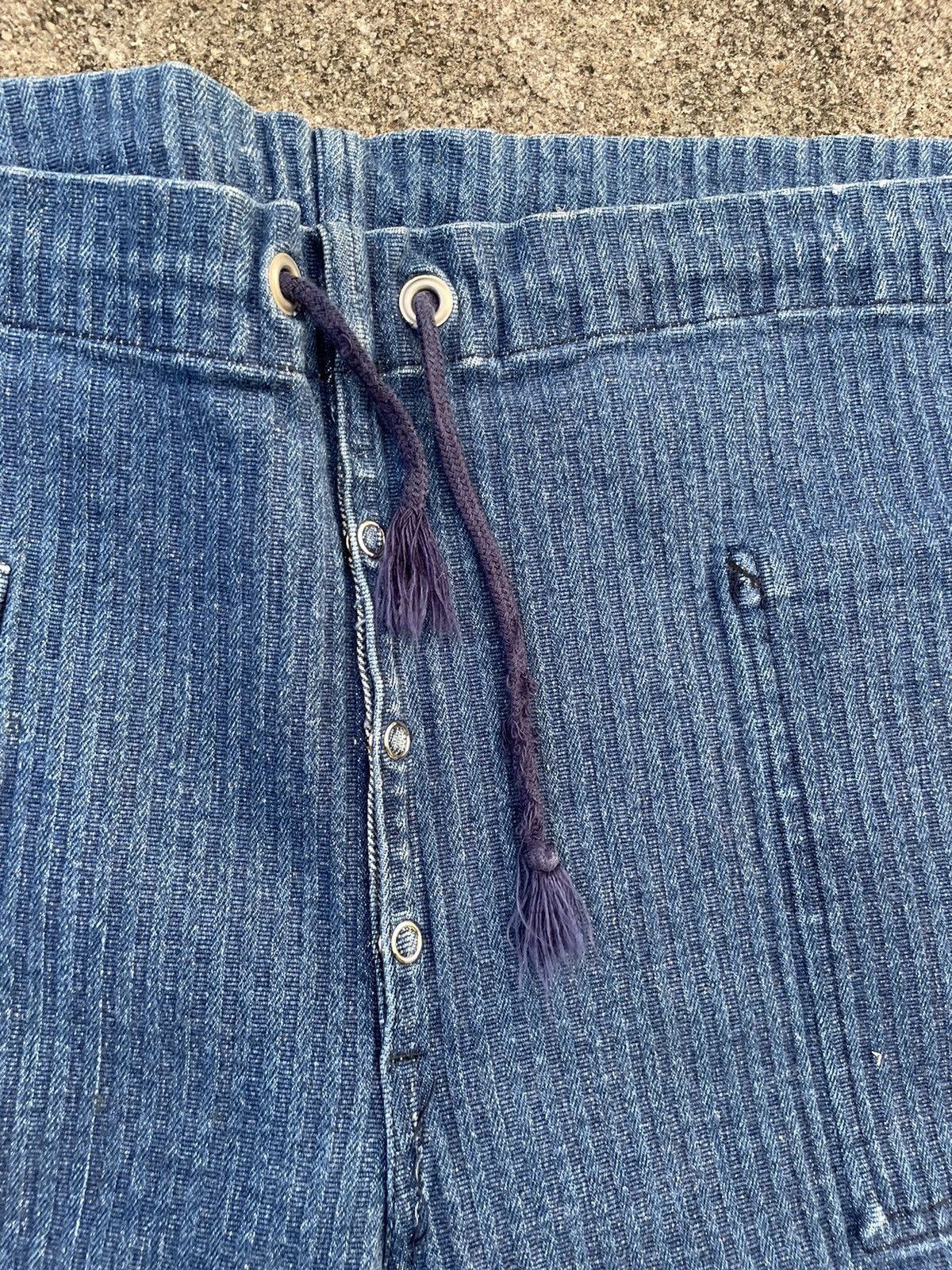 Indigo × Vintage Vintage Baggy Indigo Drawstring Stretchable Reversible Pants Size US 42 / EU 58 - 2 Thumbnail