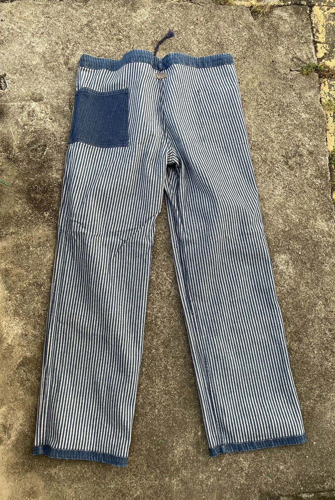 Indigo × Vintage Vintage Baggy Indigo Drawstring Stretchable Reversible Pants Size US 42 / EU 58 - 20 Thumbnail