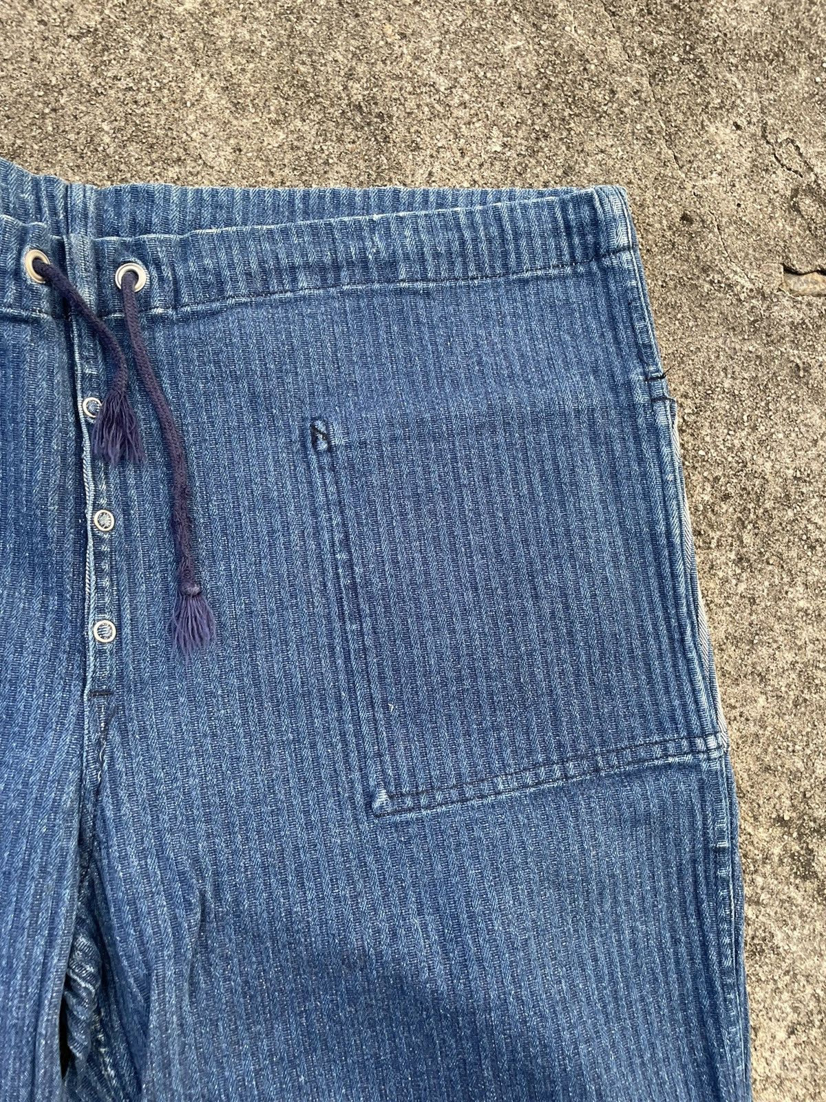 Indigo × Vintage Vintage Baggy Indigo Drawstring Stretchable Reversible Pants Size US 42 / EU 58 - 4 Thumbnail