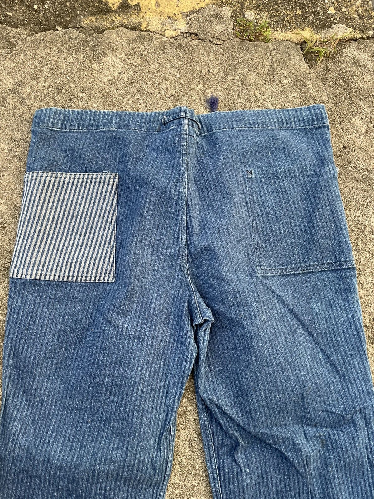 Indigo × Vintage Vintage Baggy Indigo Drawstring Stretchable Reversible Pants Size US 42 / EU 58 - 12 Thumbnail