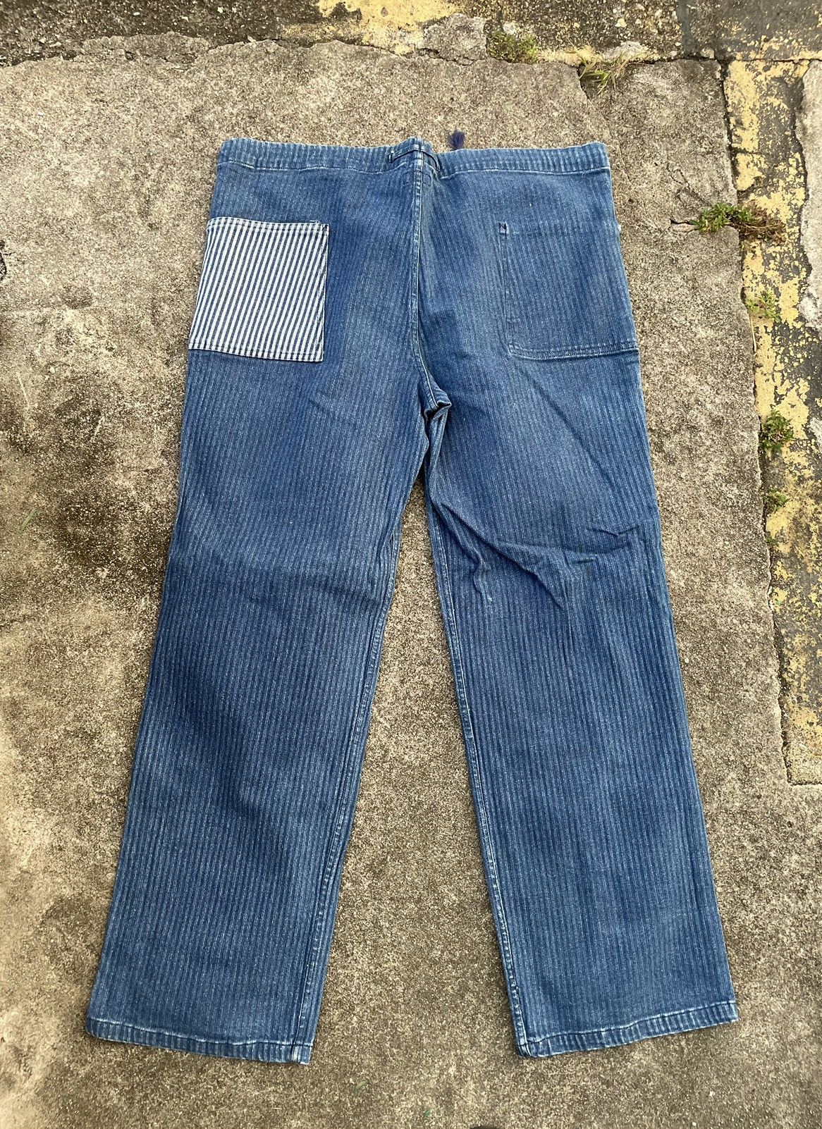 Indigo × Vintage Vintage Baggy Indigo Drawstring Stretchable Reversible Pants Size US 42 / EU 58 - 11 Thumbnail