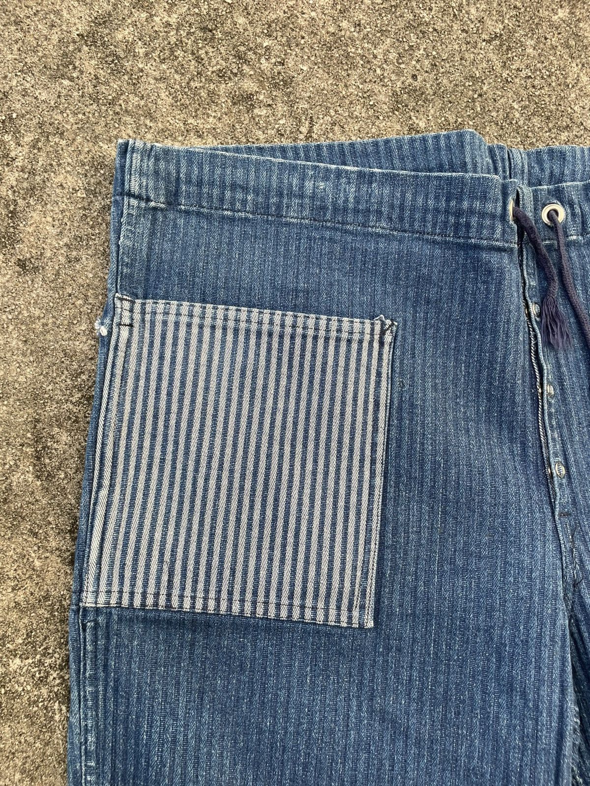 Indigo × Vintage Vintage Baggy Indigo Drawstring Stretchable Reversible Pants Size US 42 / EU 58 - 3 Thumbnail
