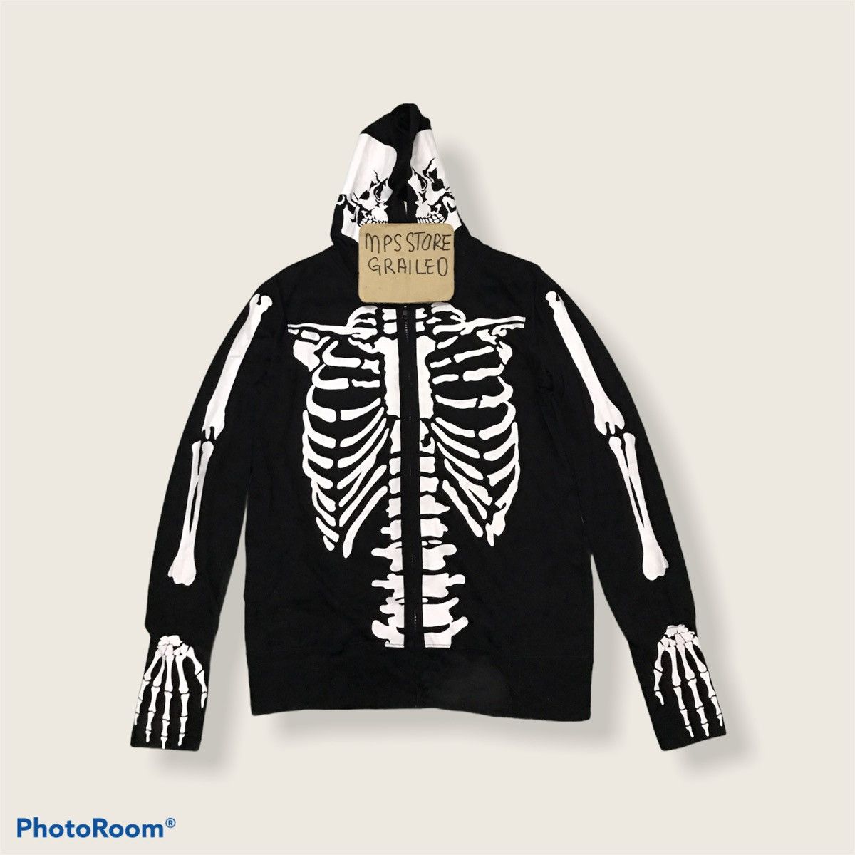 Designer DESIGNER SKELETON SWEATSHIRT HOODIE ZIPPER FULL PRINT Size US S / EU 44-46 / 1 - 1 Thumbnail