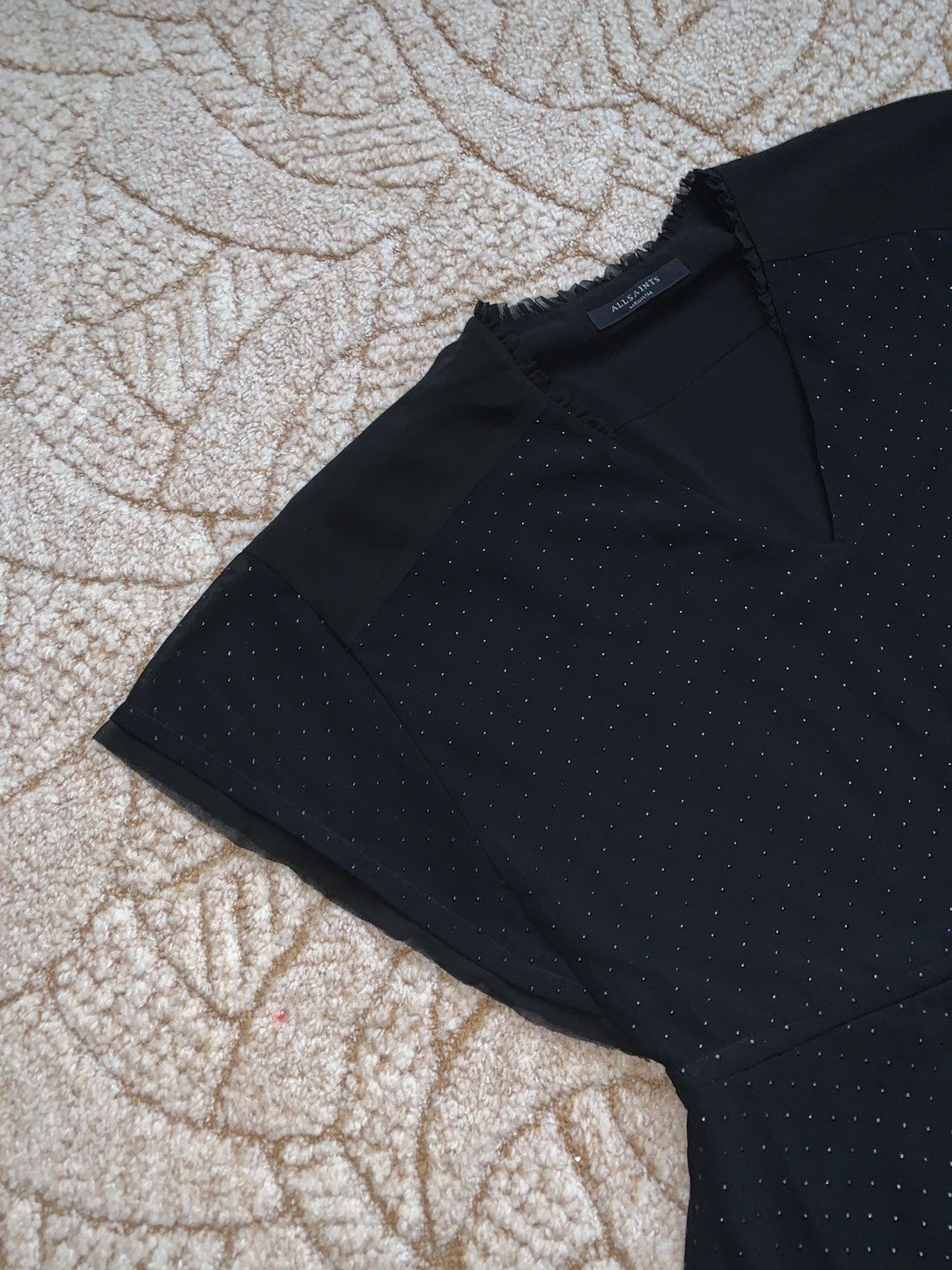Allsaints × Japanese Brand Allsaints mesh dress black mini mode maxi dotted shirt long Size M / US 6-8 / IT 42-44 - 4 Thumbnail