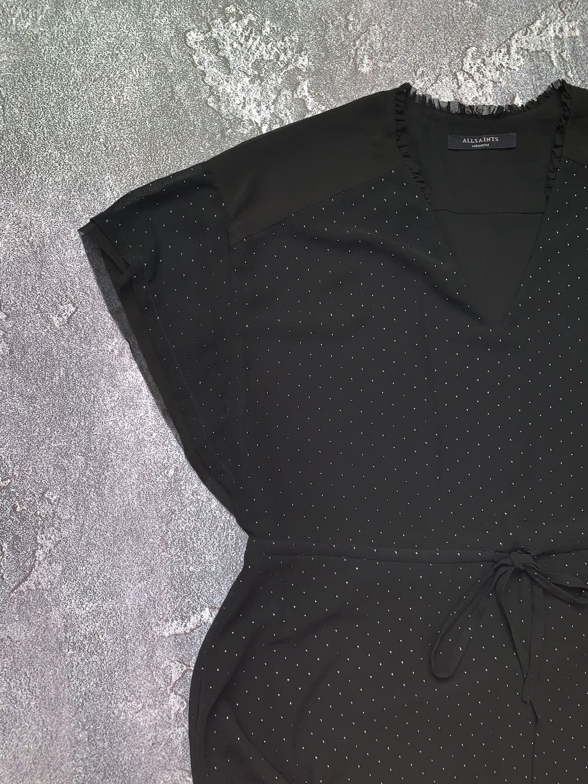 Allsaints × Japanese Brand Allsaints mesh dress black mini mode maxi dotted shirt long Size M / US 6-8 / IT 42-44 - 11 Thumbnail