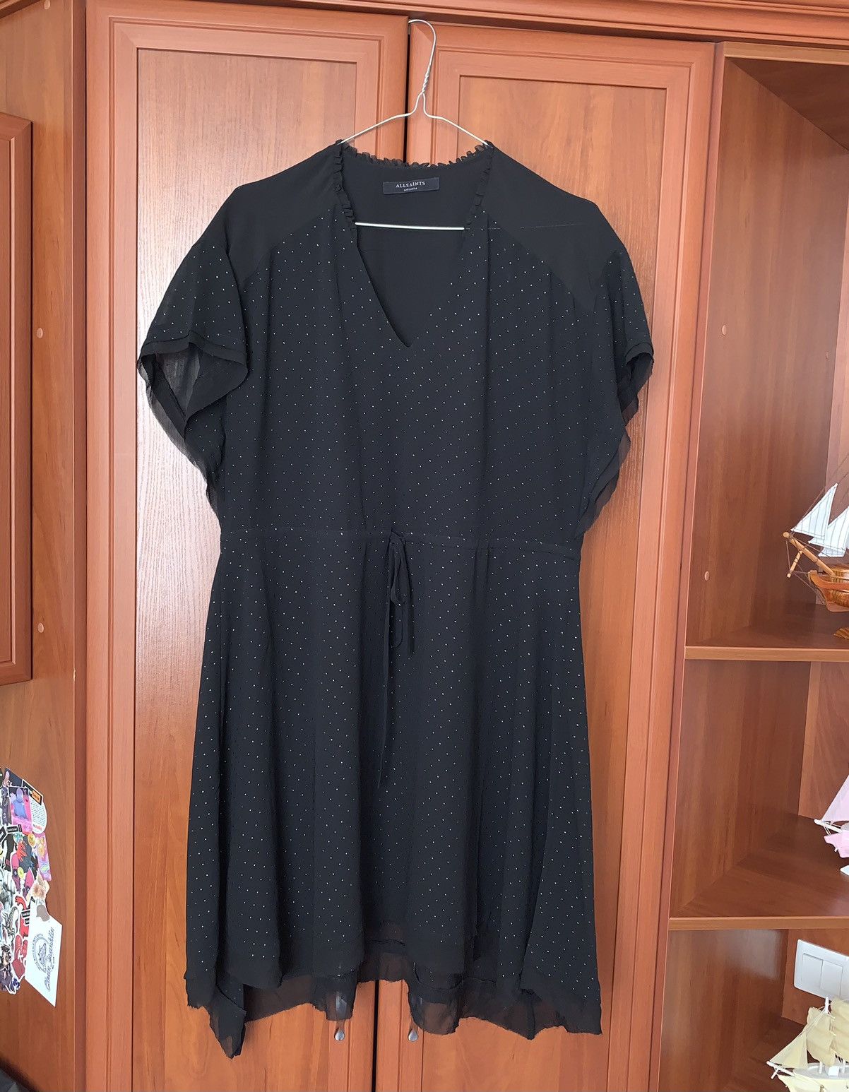 Allsaints × Japanese Brand Allsaints mesh dress black mini mode maxi dotted shirt long Size M / US 6-8 / IT 42-44 - 13 Thumbnail