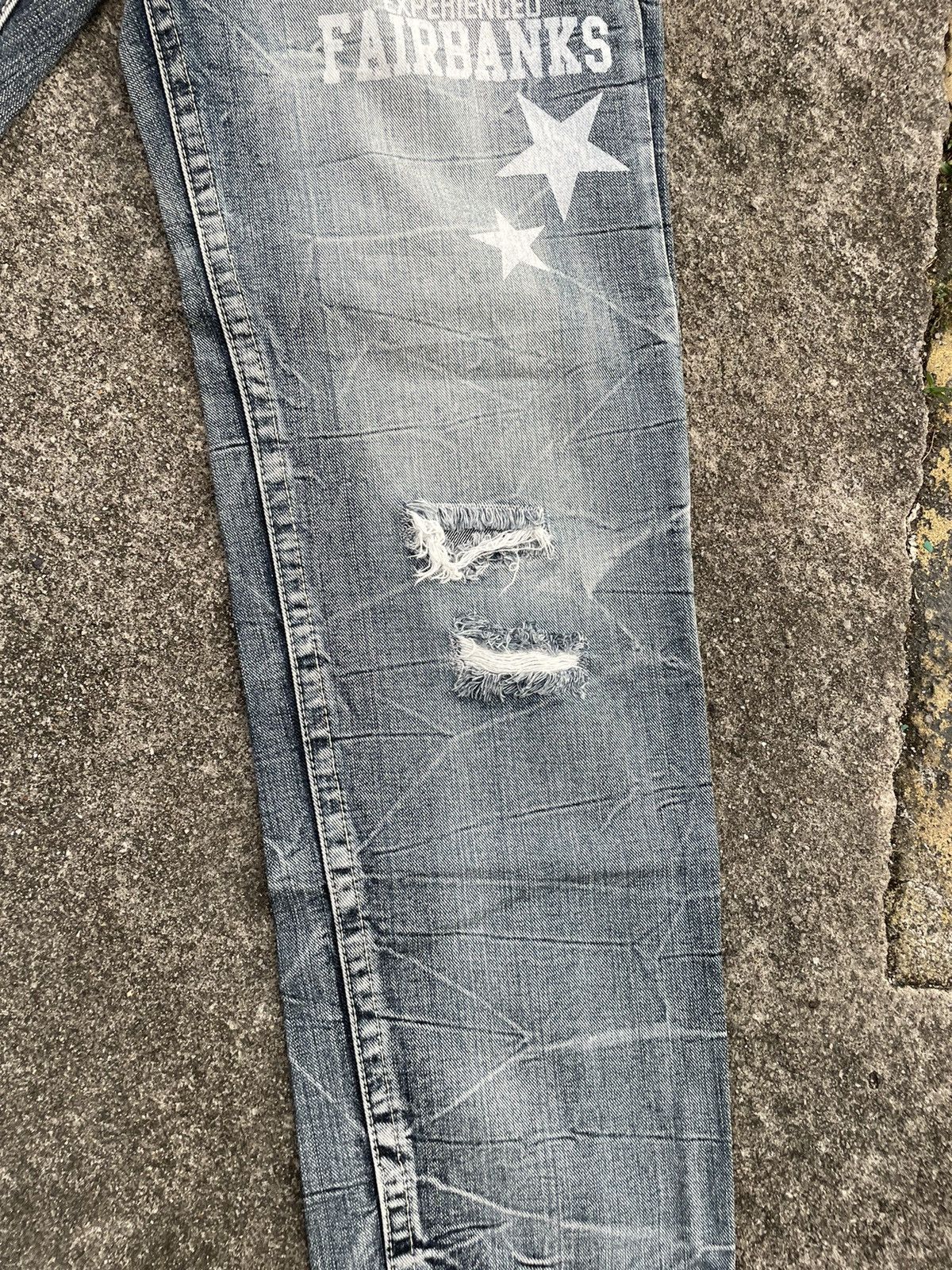 Japanese Brand Sky Bomber Distressed Denim Jeans Size US 30 / EU 46 - 5 Thumbnail