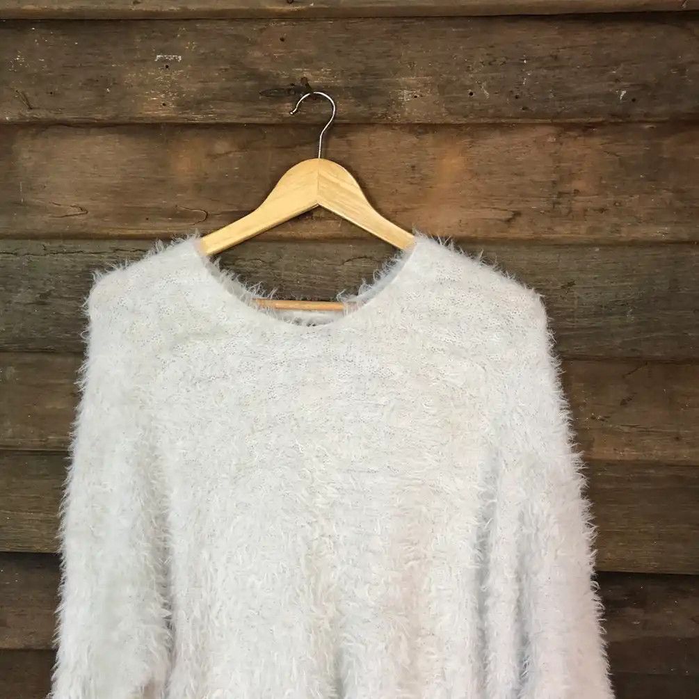 Aran Isles Knitwear × Homespun Knitwear × Japanese Brand Oversized Shag Shaggy Fur Mohair Knit Alicia Page Boy #758 Size XL / US 12-14 / IT 48-50 - 2 Thumbnail