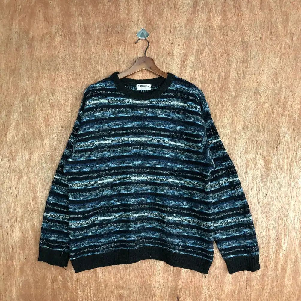 Japanese Brand Vintage Ribross Italia Blue Mohair Knitwear #451 Size US XL / EU 56 / 4 - 1 Thumbnail