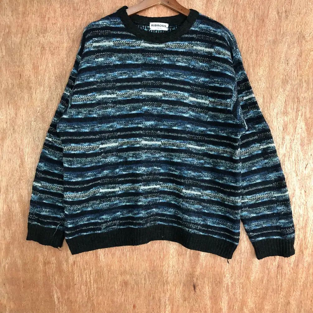 Japanese Brand Vintage Ribross Italia Blue Mohair Knitwear #451 Size US XL / EU 56 / 4 - 4 Thumbnail