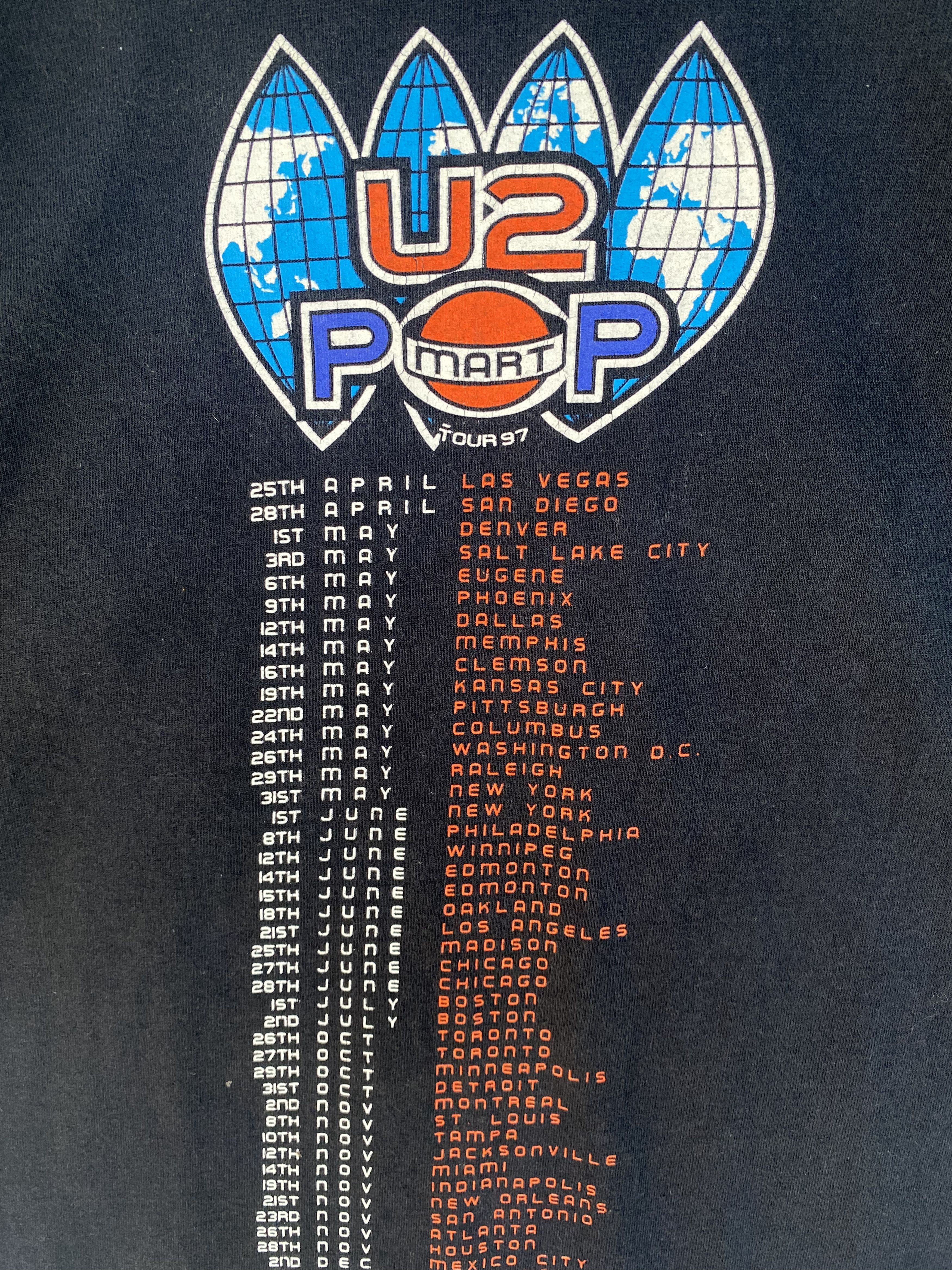 Band Tees 💥VINTAGE U2 Pop Mart new wave band tour 1997 tee shirt Size US L / EU 52-54 / 3 - 5 Thumbnail