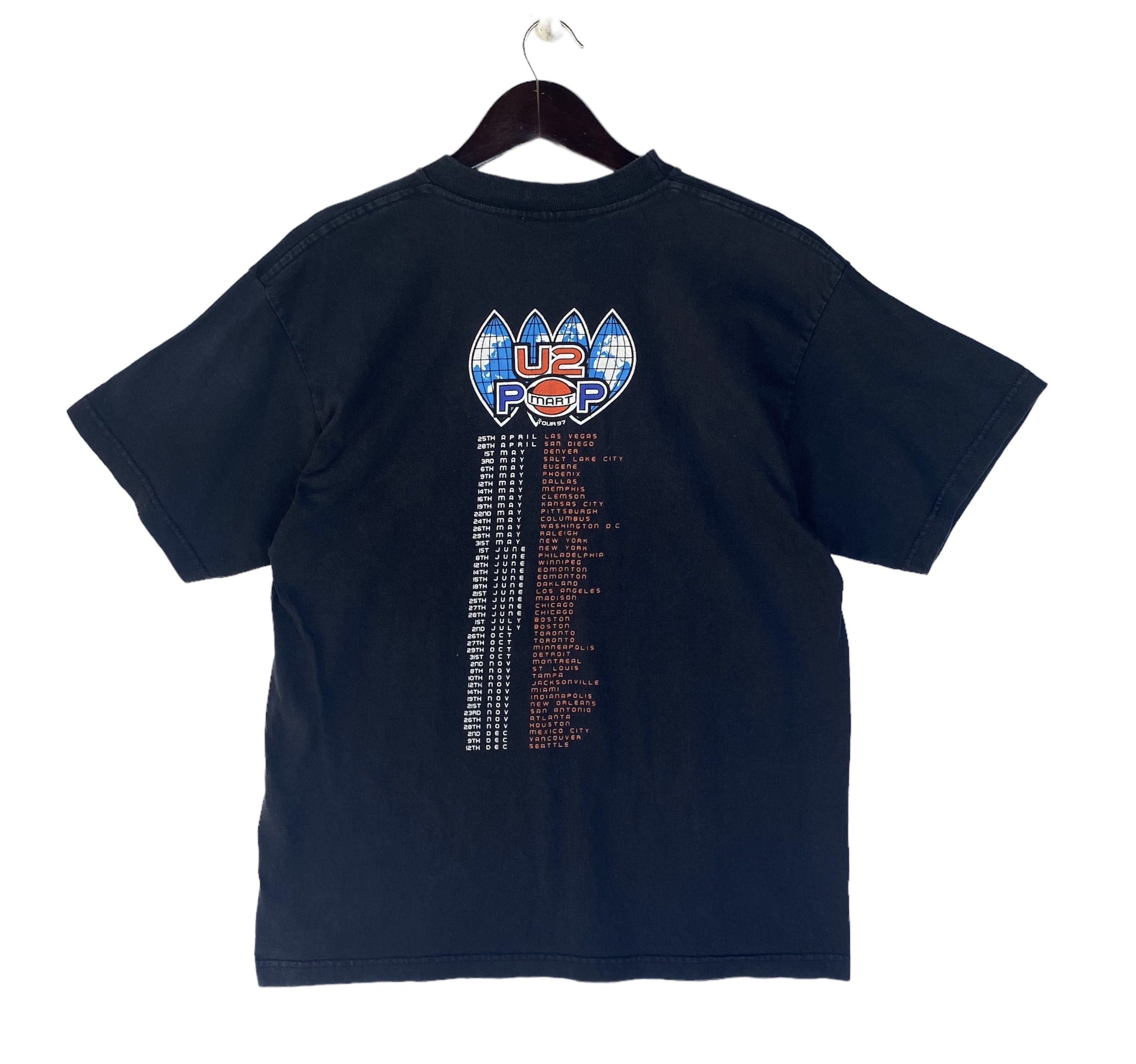Band Tees 💥VINTAGE U2 Pop Mart new wave band tour 1997 tee shirt Size US L / EU 52-54 / 3 - 1 Thumbnail