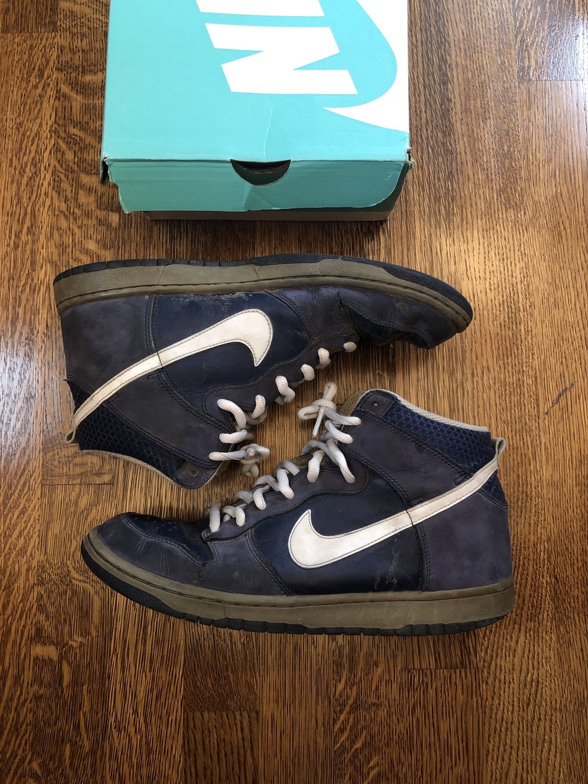 Nike Beater 2012 Nike Dunk High Midnight Navy Yankee Size US 11 / EU 44 - 8 Thumbnail