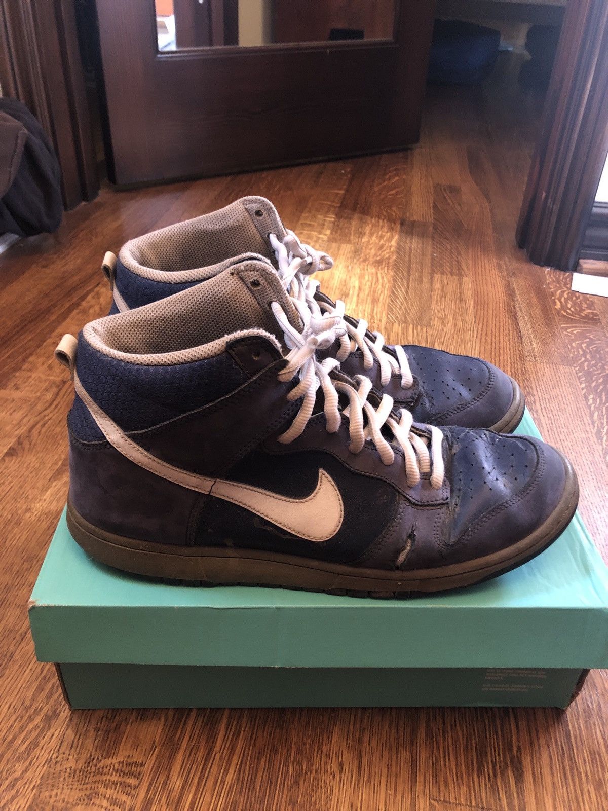 Nike Beater 2012 Nike Dunk High Midnight Navy Yankee Size US 11 / EU 44 - 3 Thumbnail