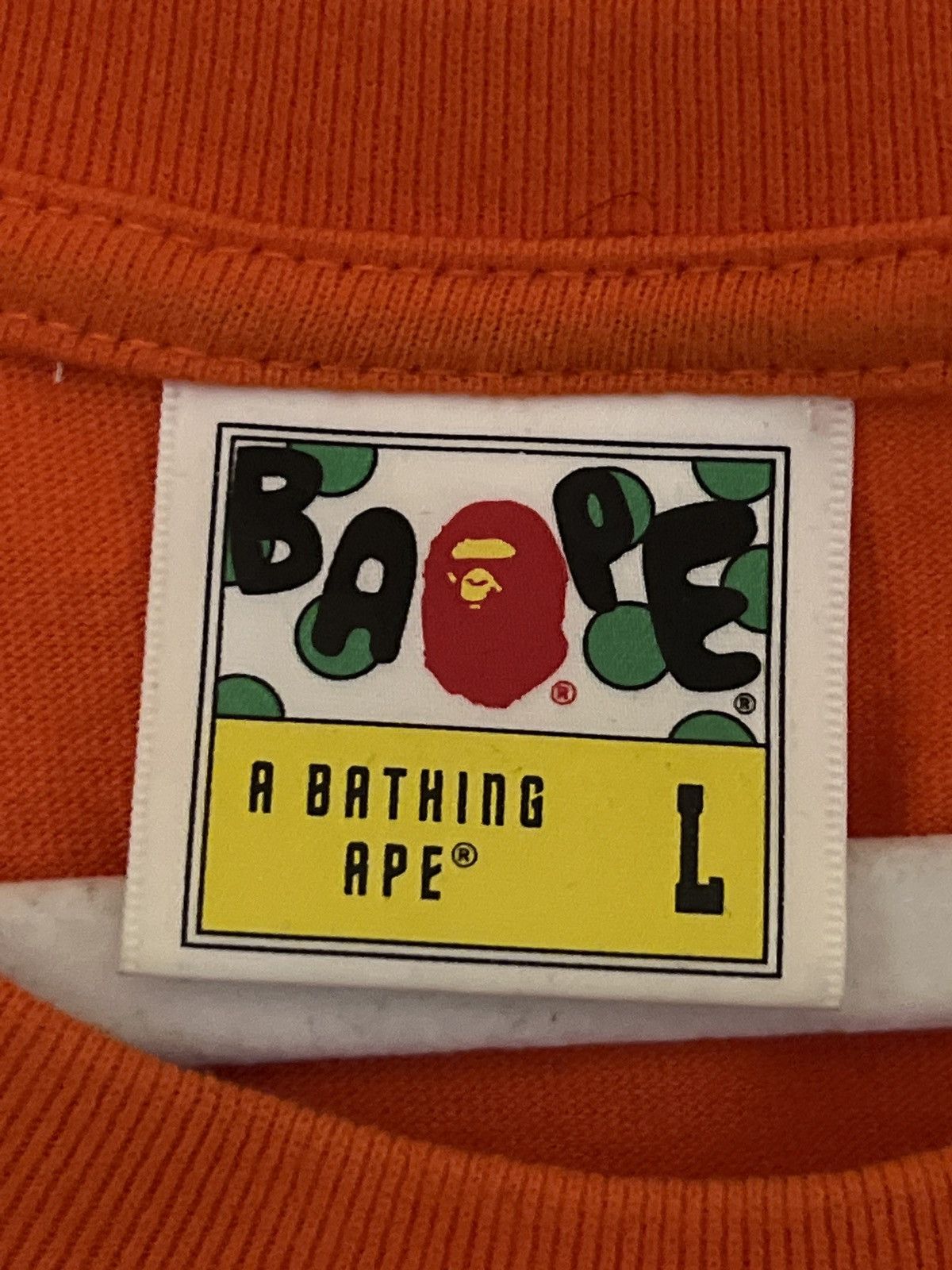 Bape A Bathing Ape Orange T-Shirt Size US L / EU 52-54 / 3 - 3 Thumbnail