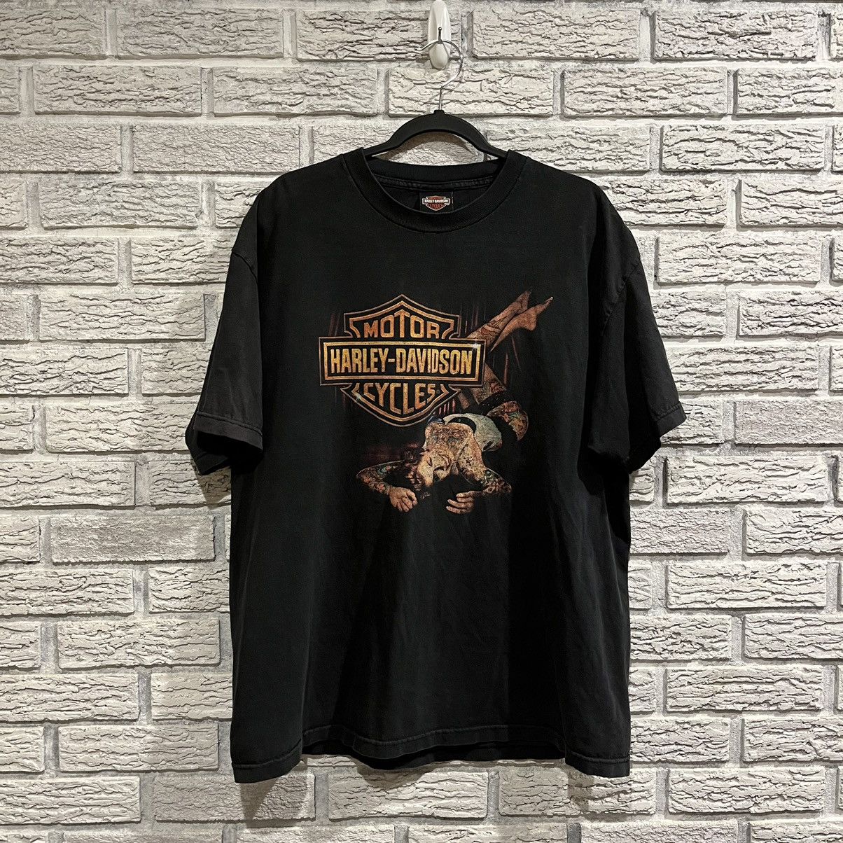 Harley-Davidson Pin-up Girl Motorcycle Bike T-shirt, Men's XL cotton gray type Vintage Second Hand