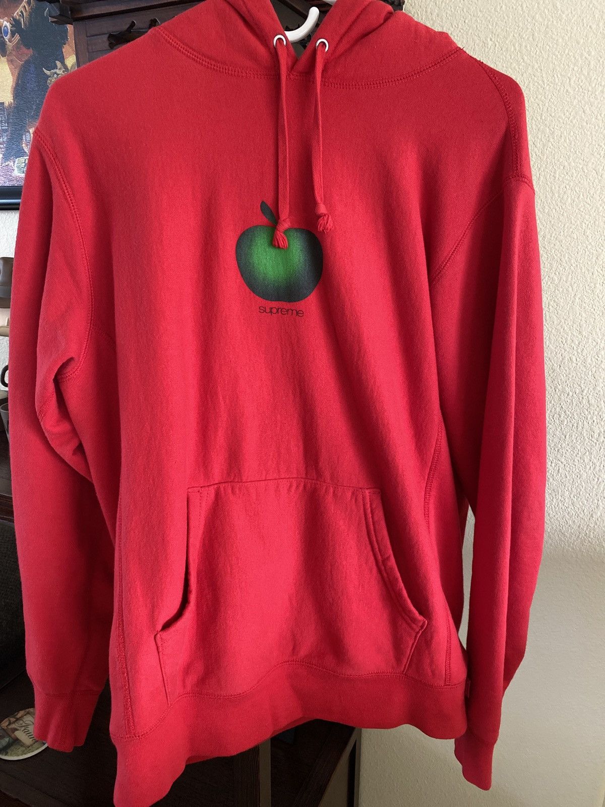 Supreme Black Hoodie Green Apple SS19 Men's Size Medium