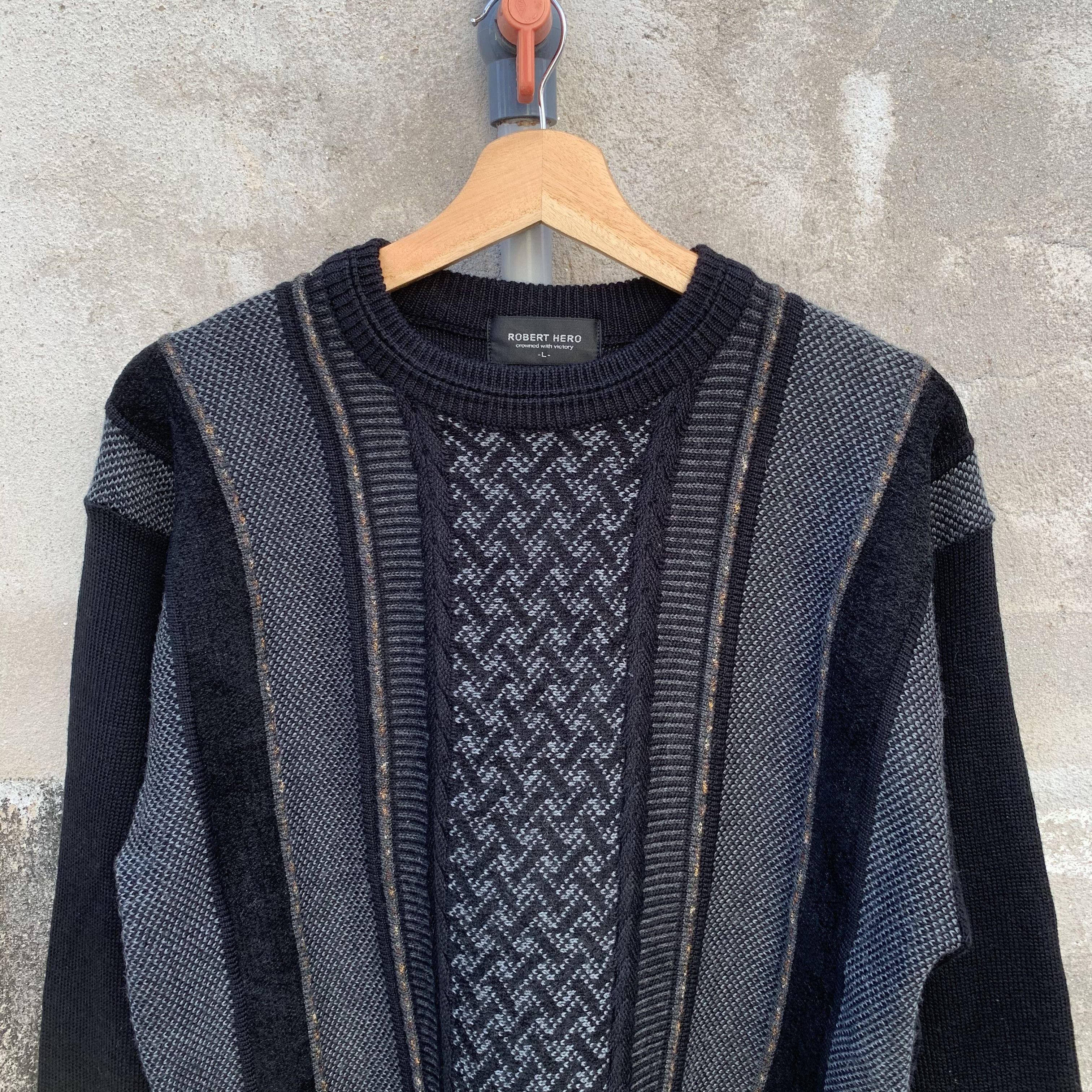 Aran Isles Knitwear ROBERT HERO Cable Knit Designer Sweater Jumper Crewneck Size US M / EU 48-50 / 2 - 2 Thumbnail