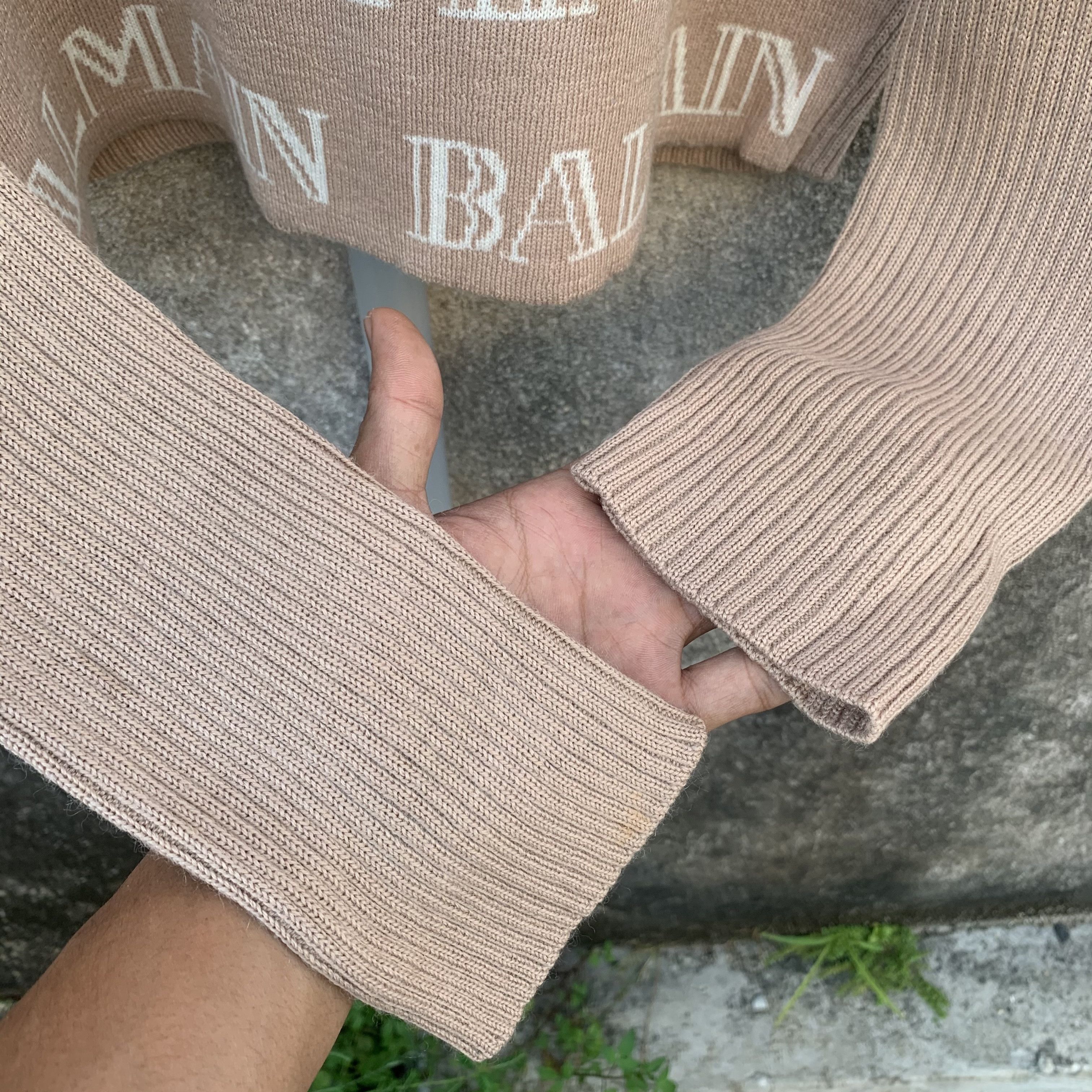 Japanese Brand SEND OFFER💥 Balmain Paris Full Printed Knit Cropped Sweater Size US L / EU 52-54 / 3 - 5 Thumbnail