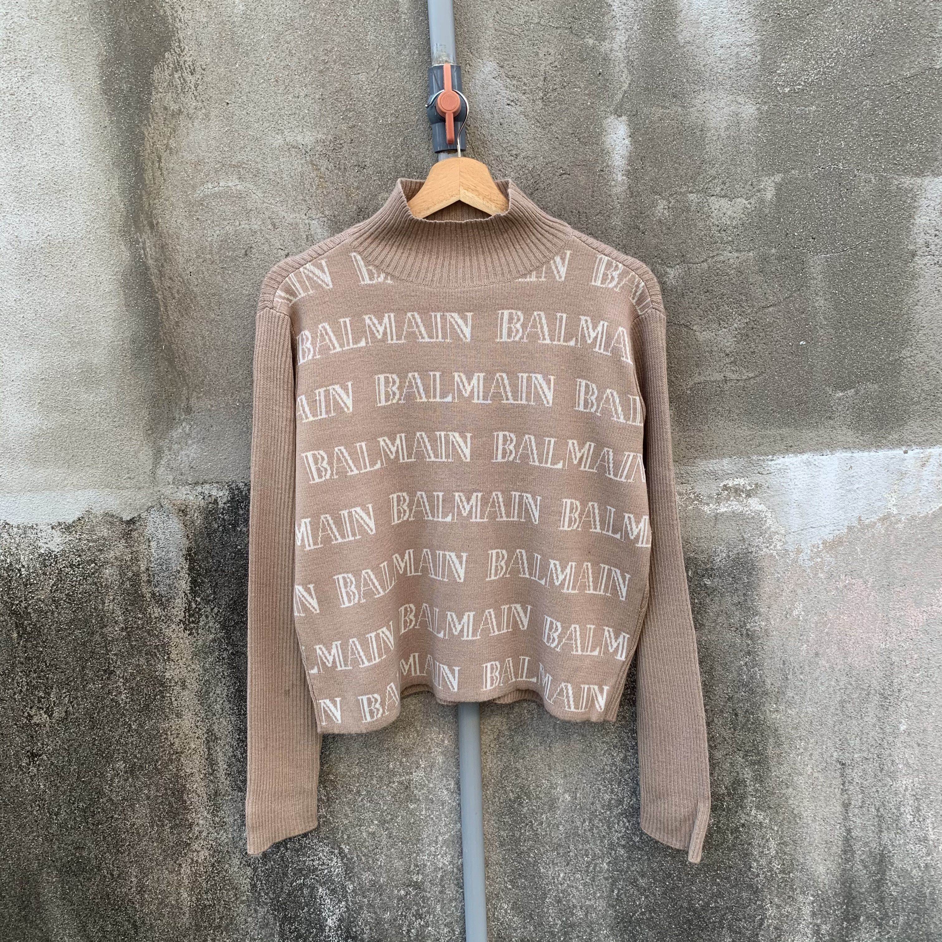 Japanese Brand SEND OFFER💥 Balmain Paris Full Printed Knit Cropped Sweater Size US L / EU 52-54 / 3 - 1 Thumbnail