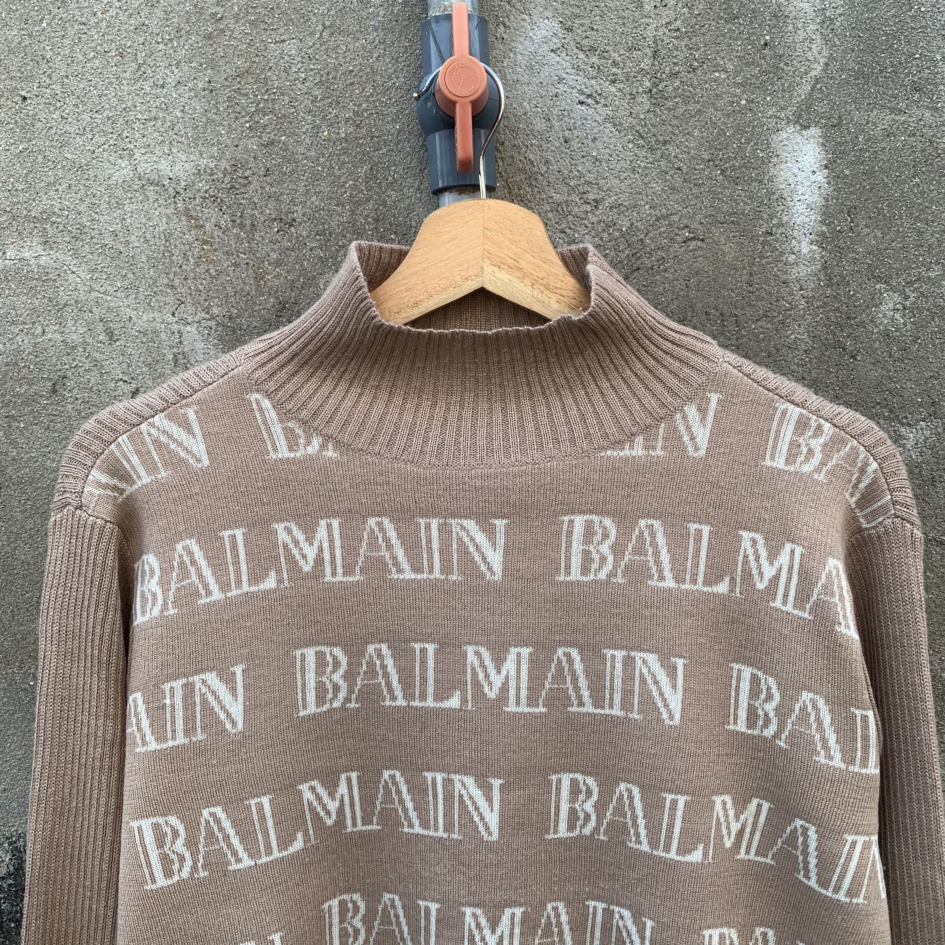 Japanese Brand SEND OFFER💥 Balmain Paris Full Printed Knit Cropped Sweater Size US L / EU 52-54 / 3 - 3 Thumbnail