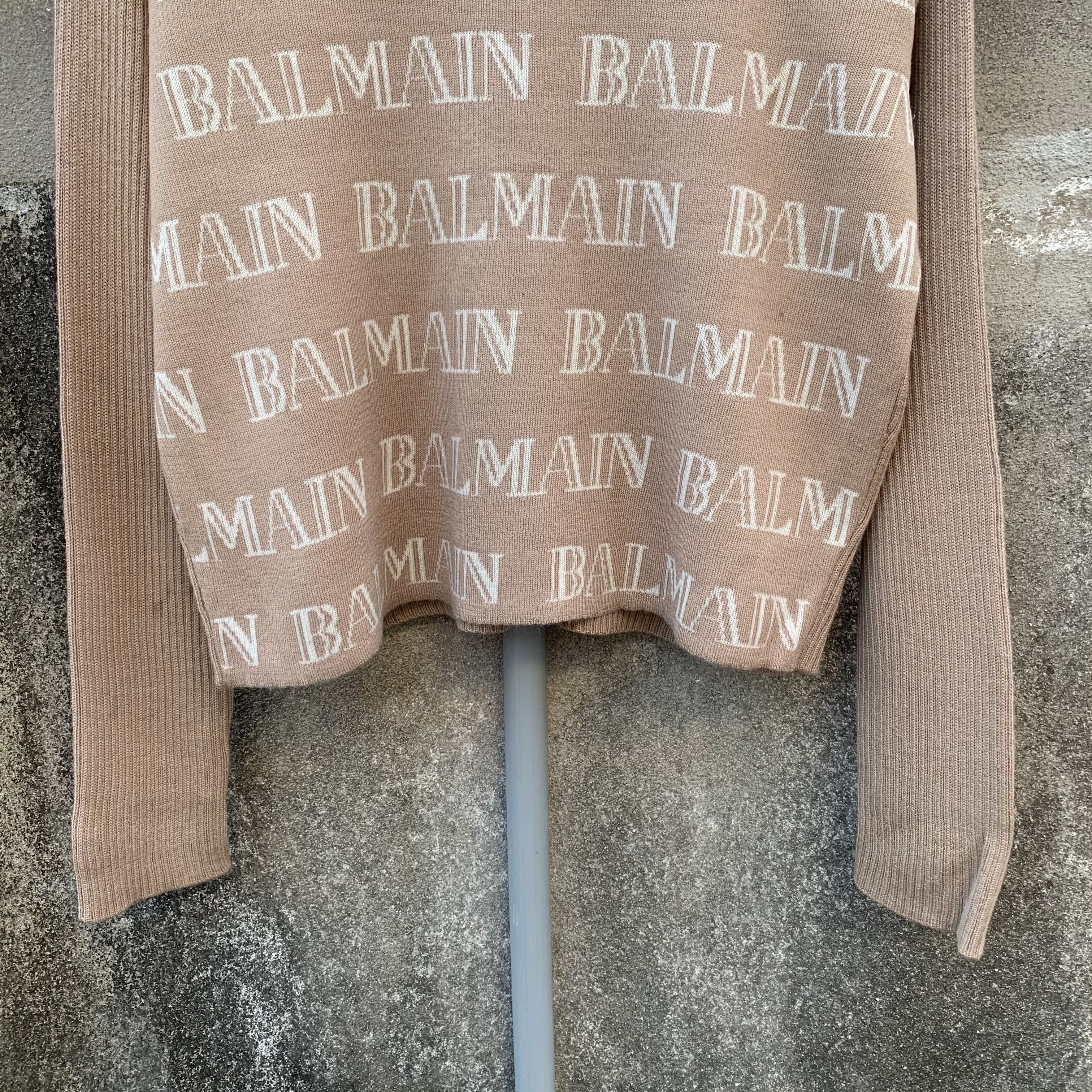 Japanese Brand SEND OFFER💥 Balmain Paris Full Printed Knit Cropped Sweater Size US L / EU 52-54 / 3 - 4 Thumbnail