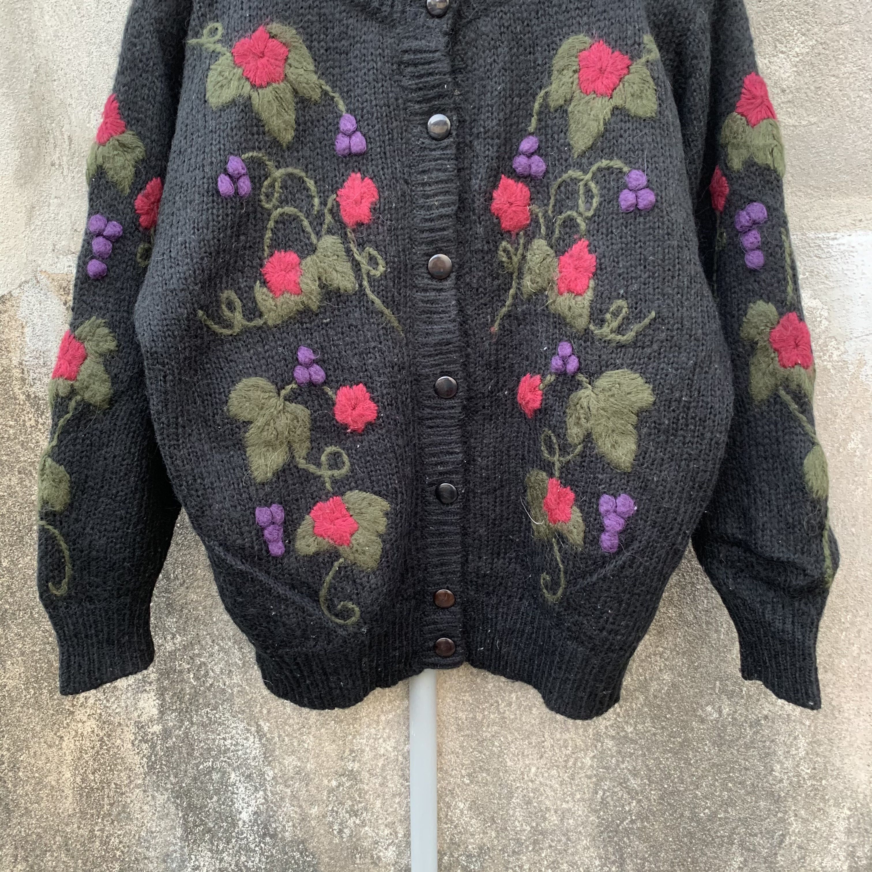 Aran Isles Knitwear MOHAIR!! Japanese Vtg Jumper Pullover RARE Cardigan Sweater Size US L / EU 52-54 / 3 - 3 Thumbnail