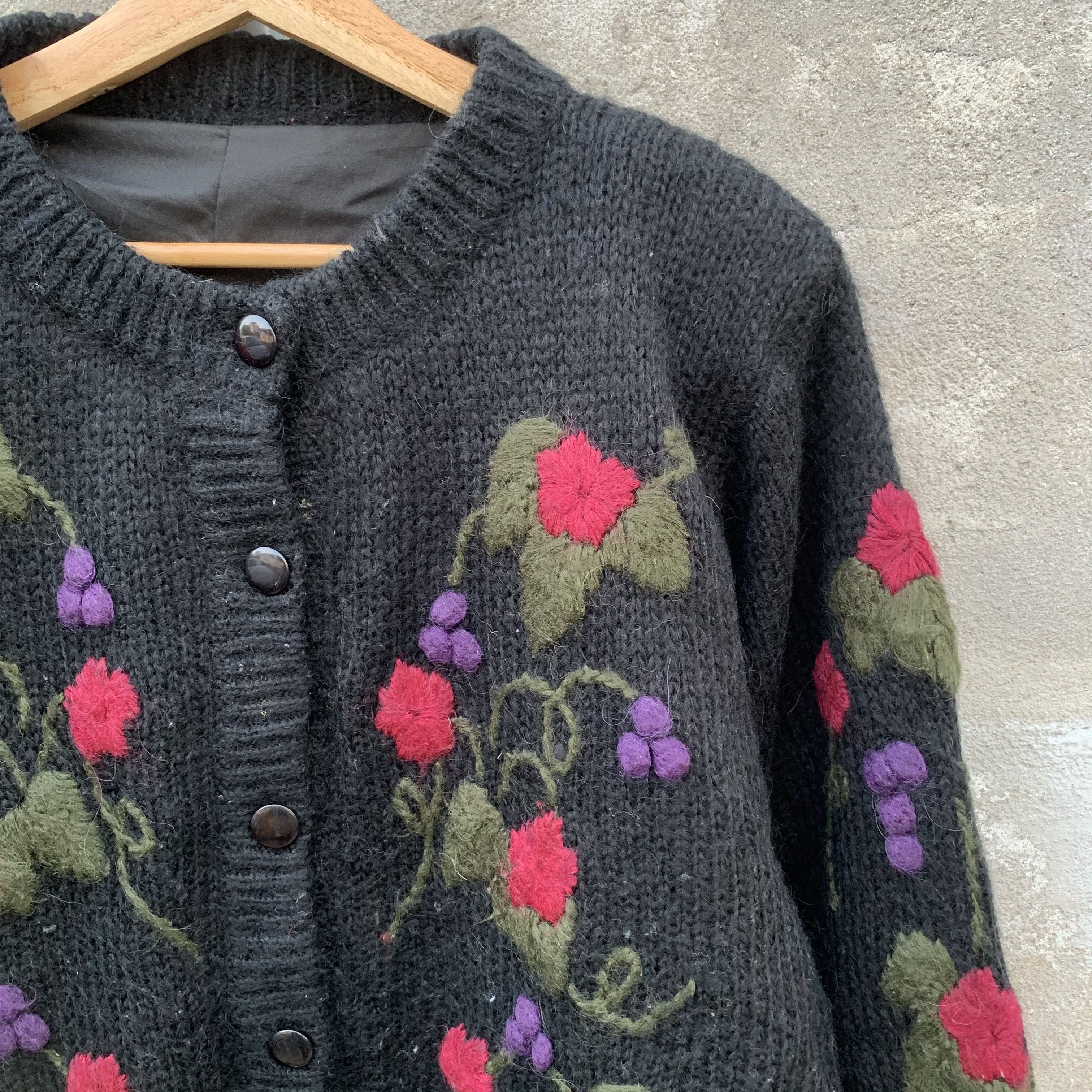 Aran Isles Knitwear MOHAIR!! Japanese Vtg Jumper Pullover RARE Cardigan Sweater Size US L / EU 52-54 / 3 - 4 Thumbnail